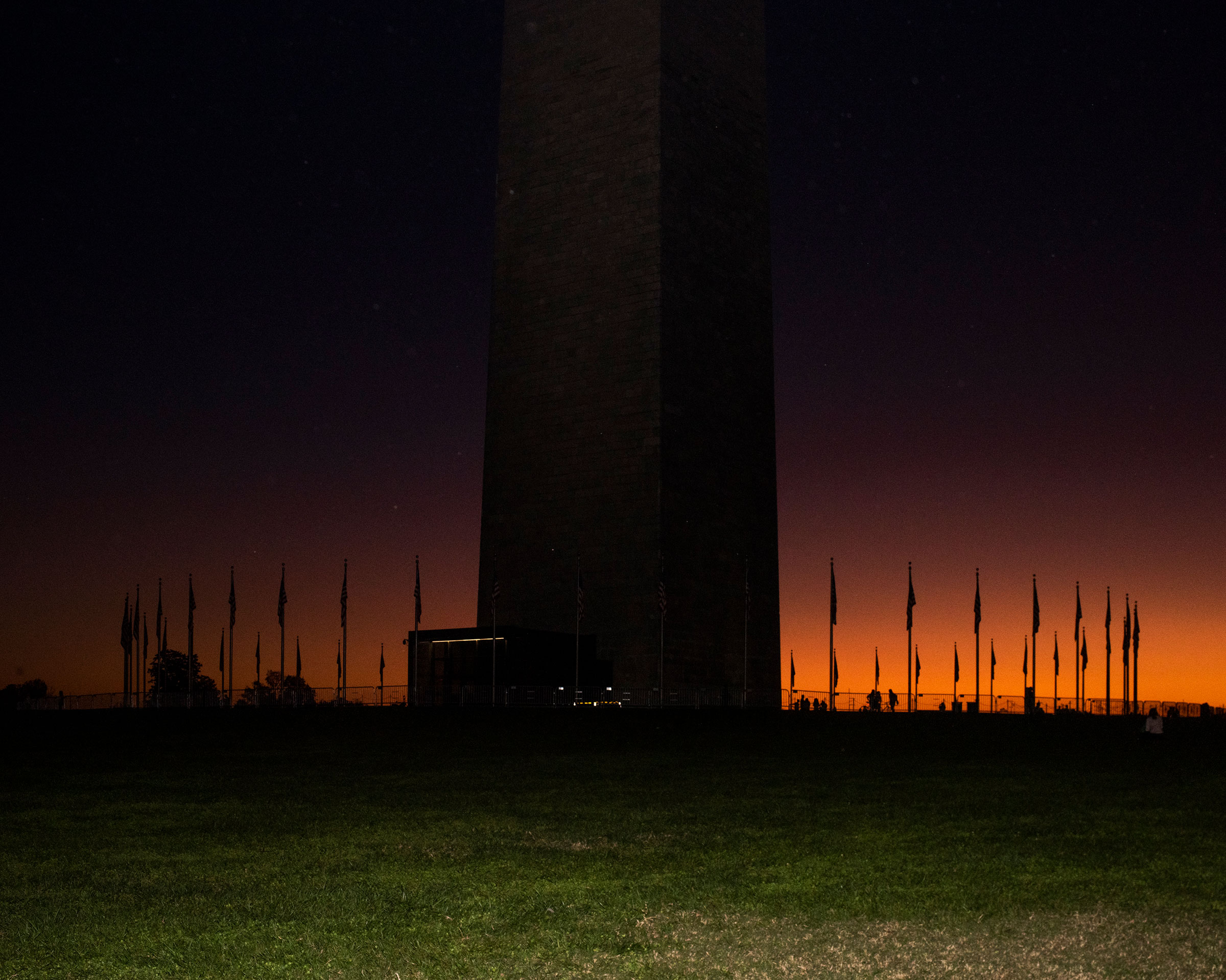 The sun sets over the Washington Monument on Nov. 7, the night Biden addressed the nation as President-elect