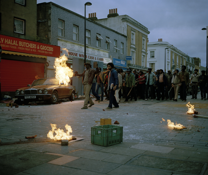 A scene from the Brixton Uprising in 'Alex Wheatle' (Will Robson-Scott/Amazon Prime Video)