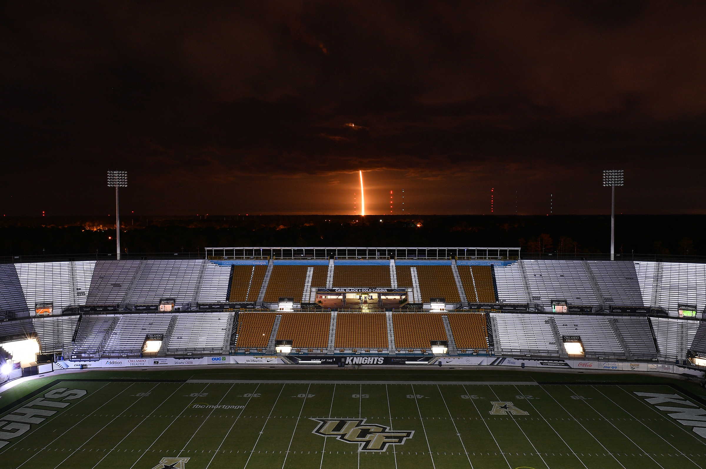 A view of the SpaceX Falcon 9 rocket launch, as seen from UCF Knight's Spectrum Stadium in Orlando, on Nov. 15.