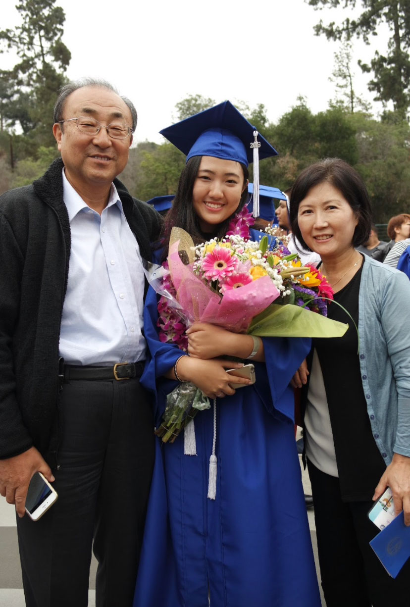 Kim with her parents in 2016. (Courtesy of Hannah Kim)