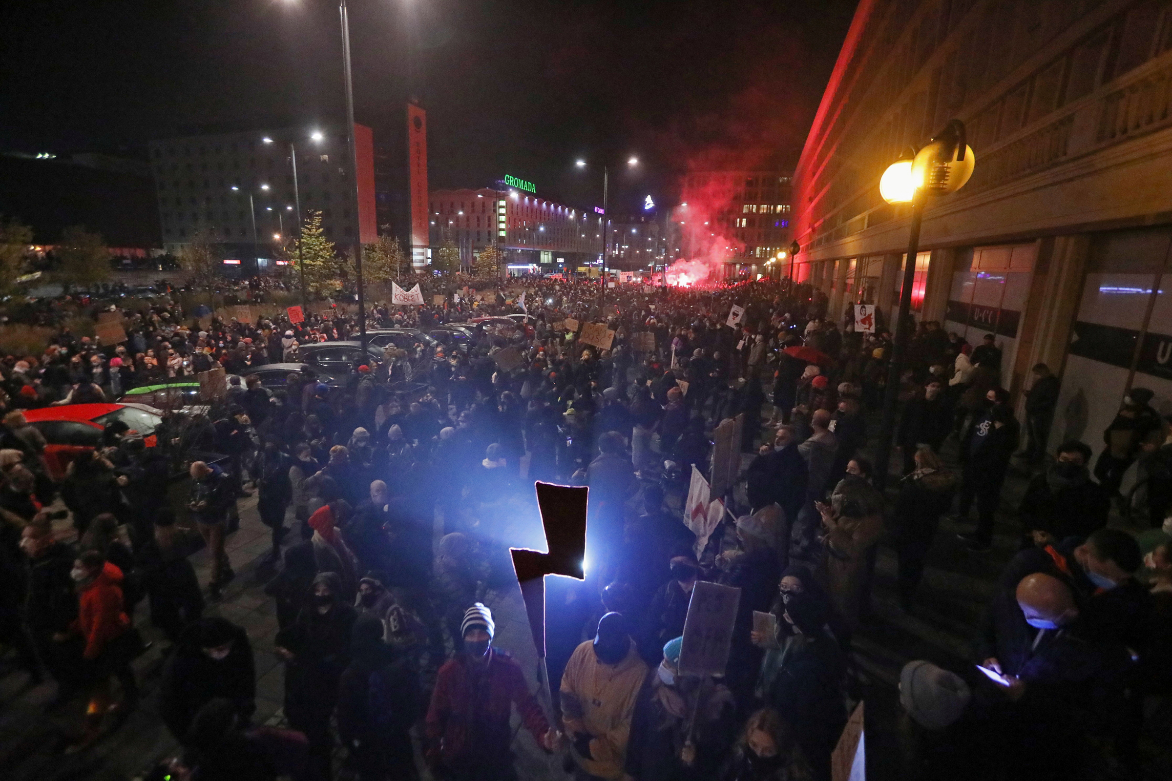 Women's Strike protest in Warsaw