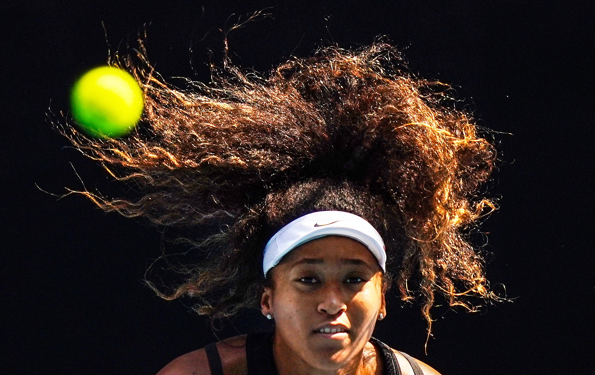 Naomi Osaka of Japan takes part in an Australian Open practice session in Melbourne on Jan. 18, 2020.
