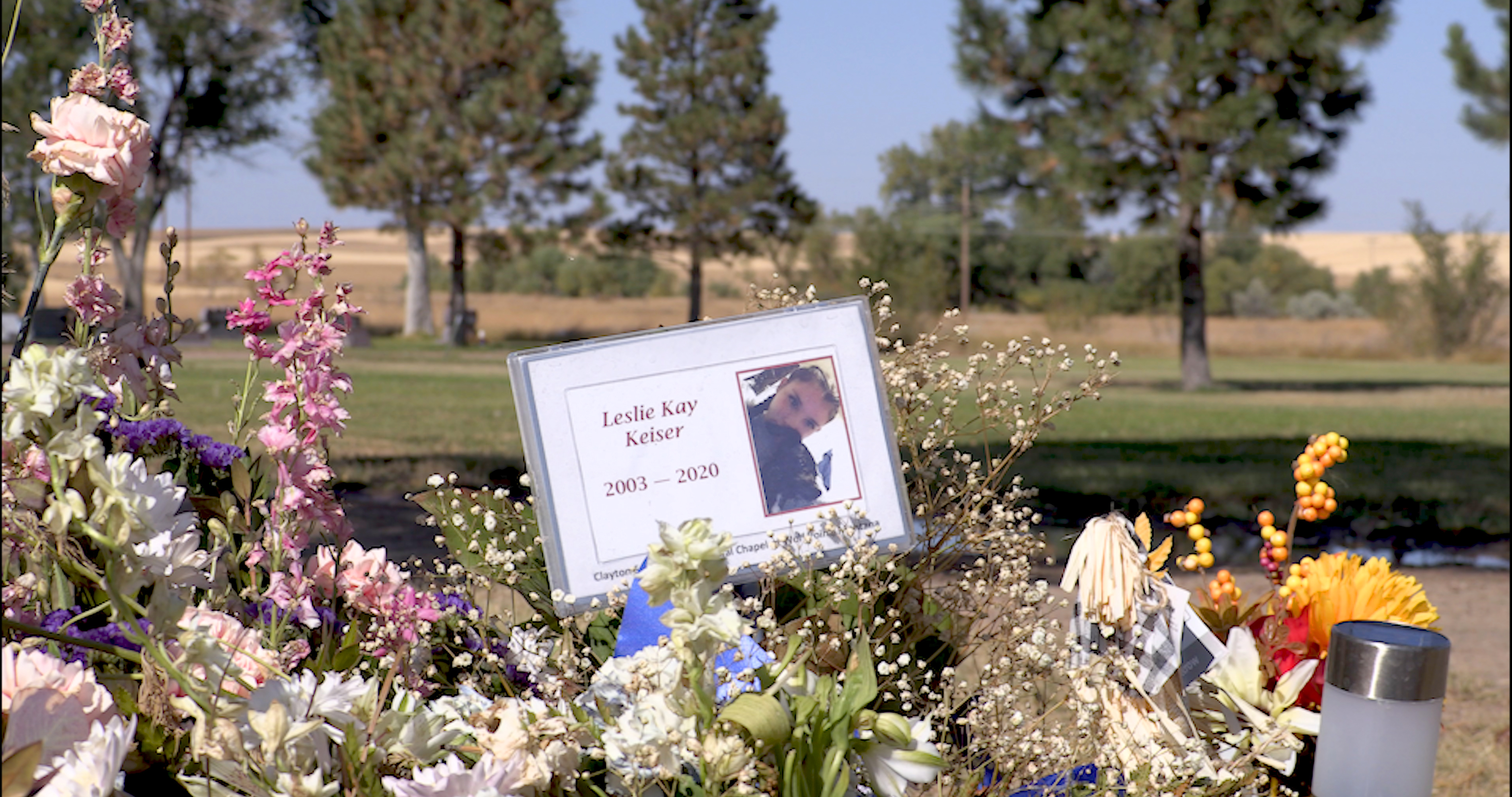 Leslie Keiser’s grave is at the edge of Wolf Point, a small community on the Fort Peck Indian Reservation in Montana. Leslie is one of at least two teenagers on the reservation who reportedly died by suicide this summer. (Sara Reardon)