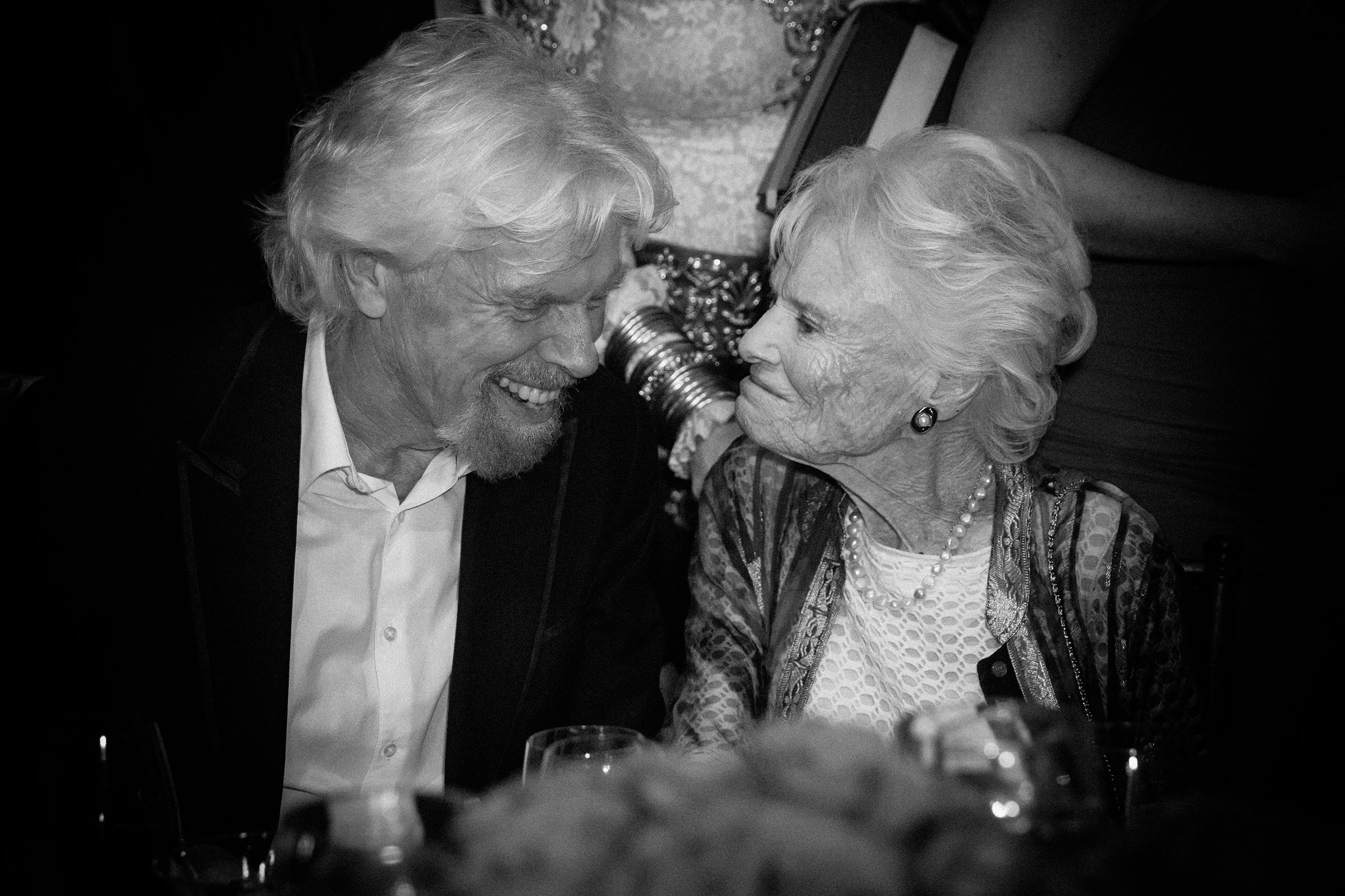 Sir Richard Branson and his mother Eve Branson on May 12, 2016. (Greg Doherty—Getty Images)
