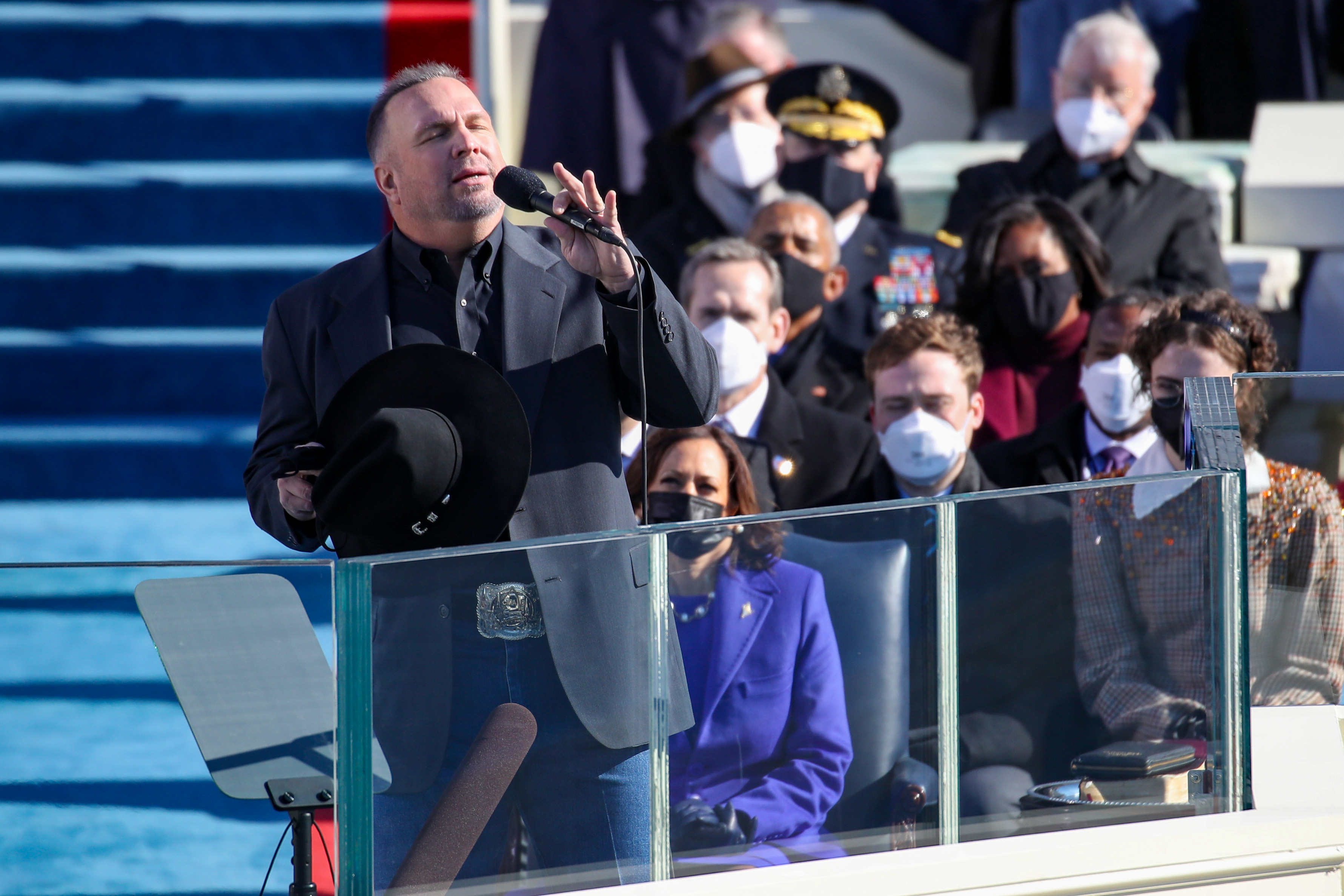 Garth Brooks performs "Amazing Grace" at President Joe Biden's inauguration. (Getty Images—2021 Getty Images)