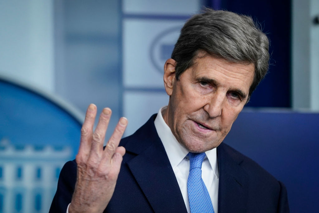 Special Presidential Envoy for Climate John Kerry speaks during a press briefing at the White House on Jan. 27 (Drew Angerer—Getty Images)