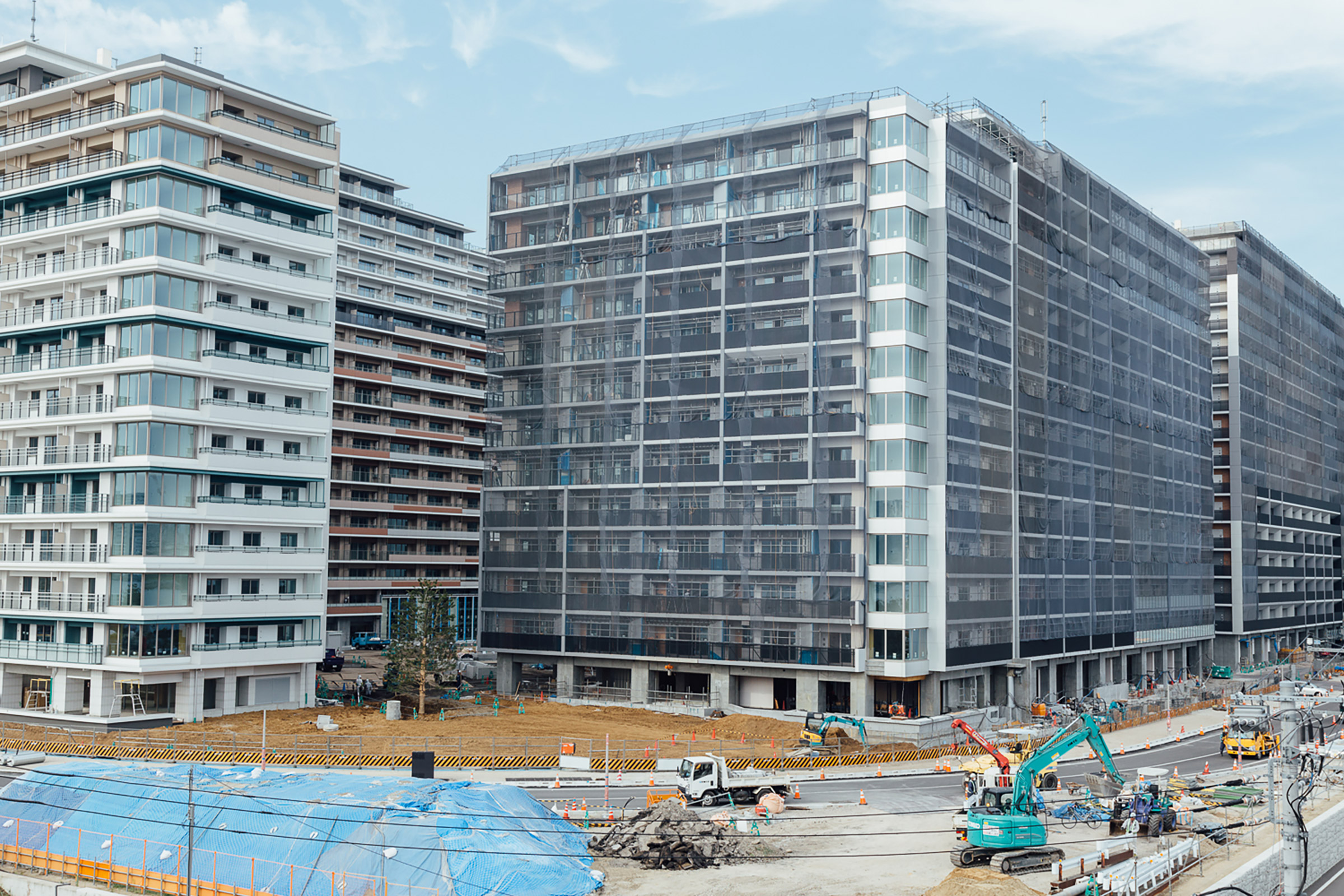 The athletes’ Olympic Village taking shape, in September 2019 (Kenji Chiga for TIME)