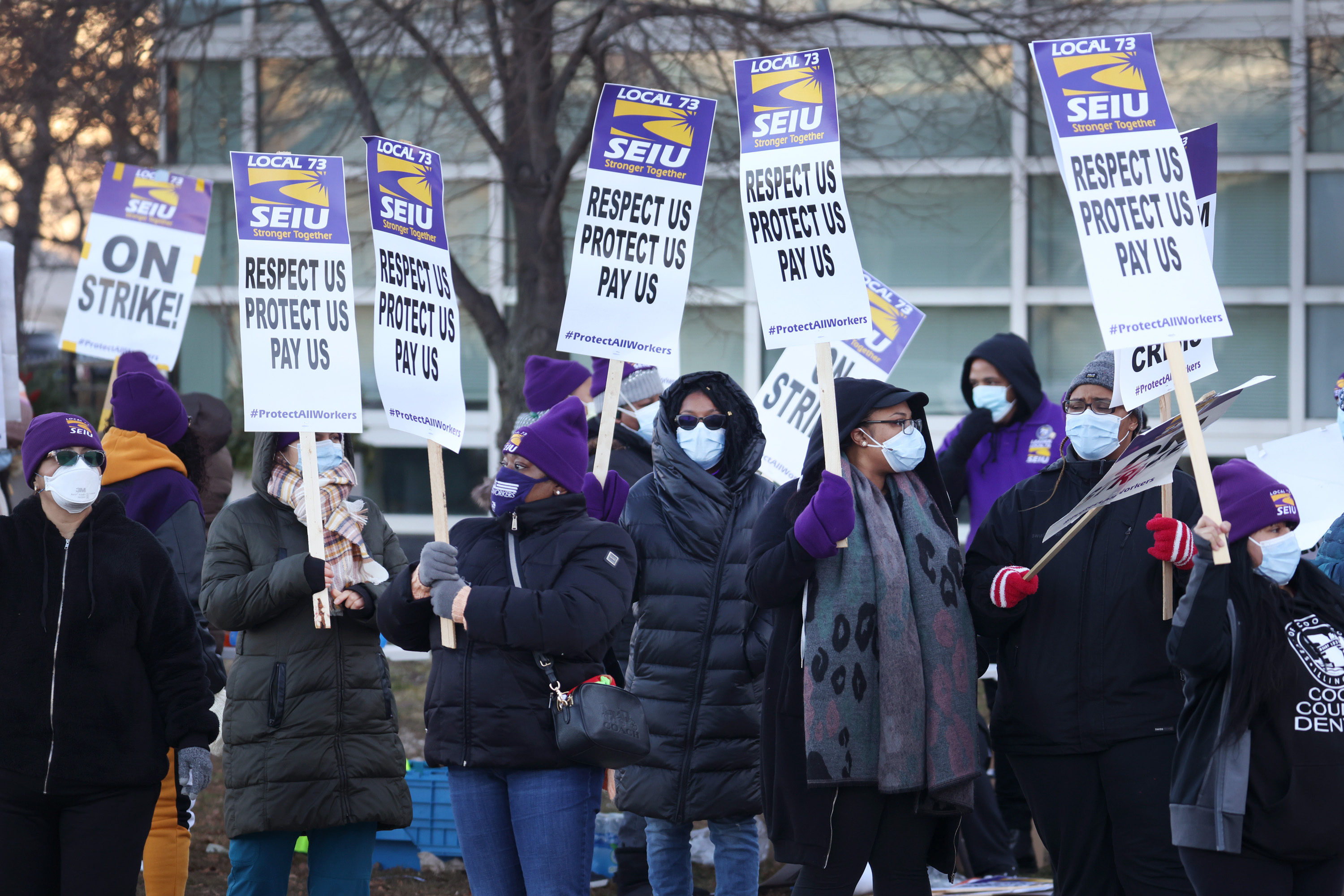 Cook County Essential Workers Hold One-Day Strike In Chicago