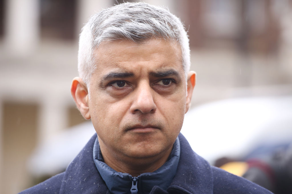 London Mayor Sadiq Khan attends the #March4Women 2020 rally at the Southbank Centre on March 08, 2020 in London, England. (Lia Toby—Getty Images)