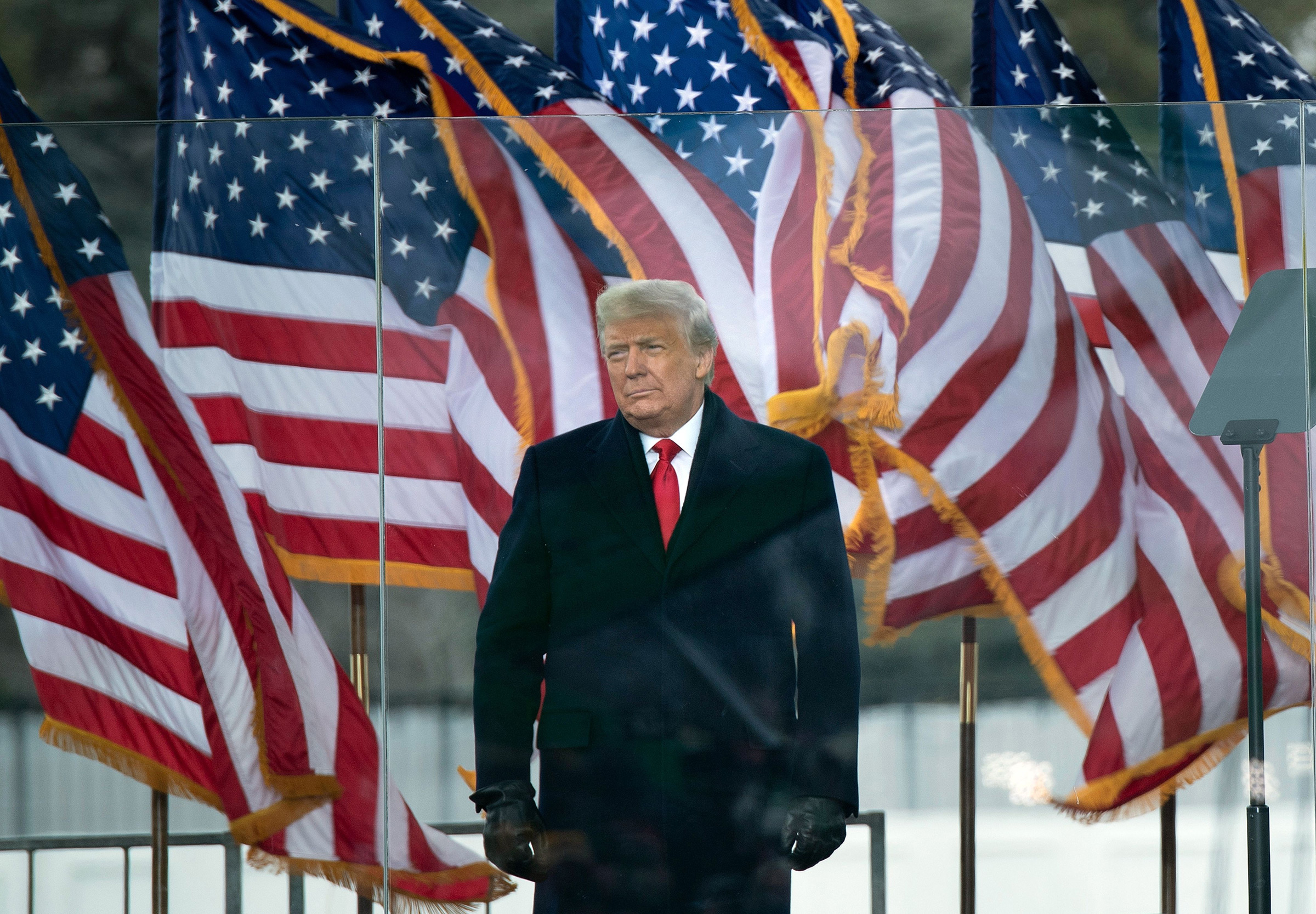 US President Donald Trump arrives to speak to supporters from The Ellipse near the White House in Washington, DC., on Jan. 6, 2021. (Brendan Smialowski—AFP/Getty Images)
