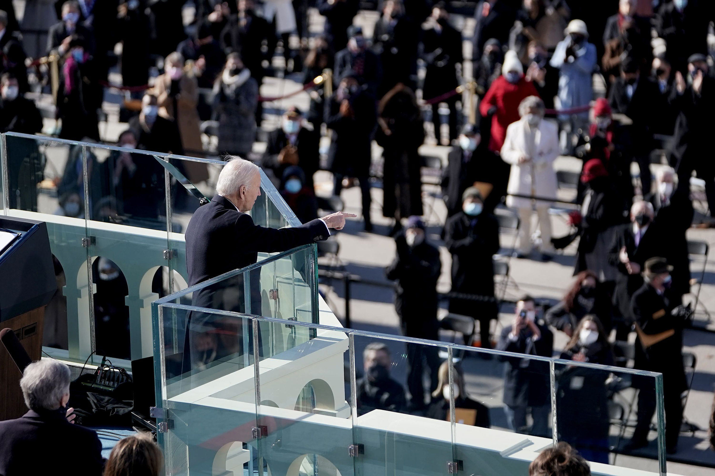 President Joe Biden is seen after giving his inaugural address. (Shutterstock)