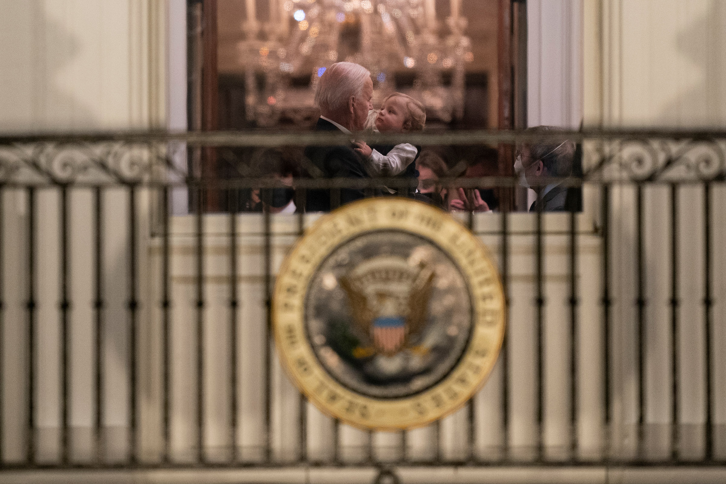 President Joe Biden holds his grandson Beau Biden at the White House. (Evan Vucci—AP)