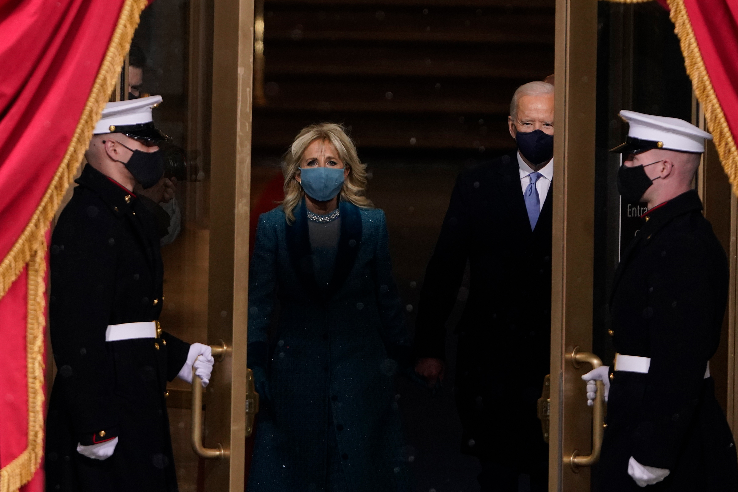 President-elect Joe Biden and his wife Jill, walk out for the 59th Presidential Inauguration. (Patrick Semansky—Pool/AP)