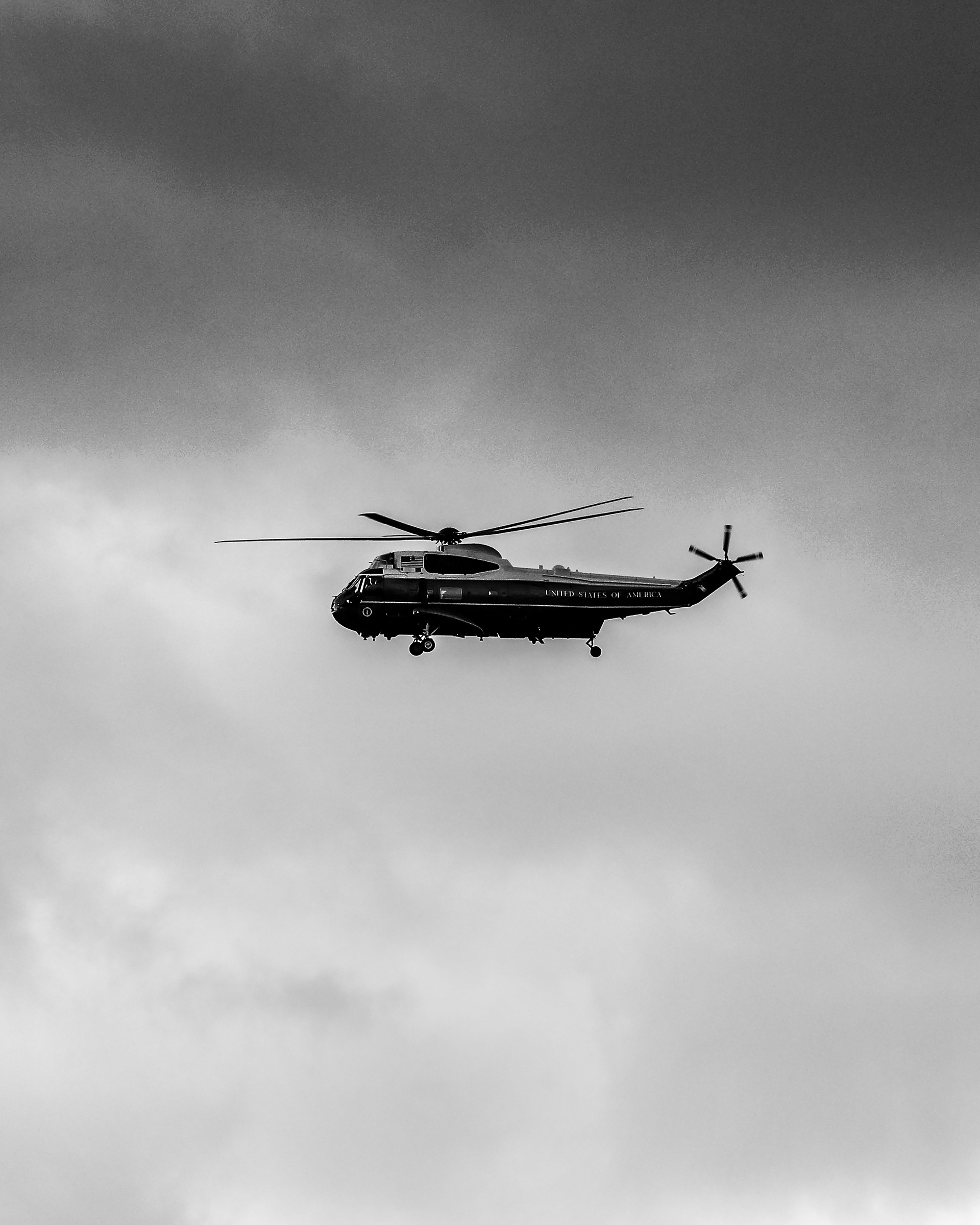 Marine One circles the National Mall carrying President Donald Trump as he departs the White House ahead of the inauguration.