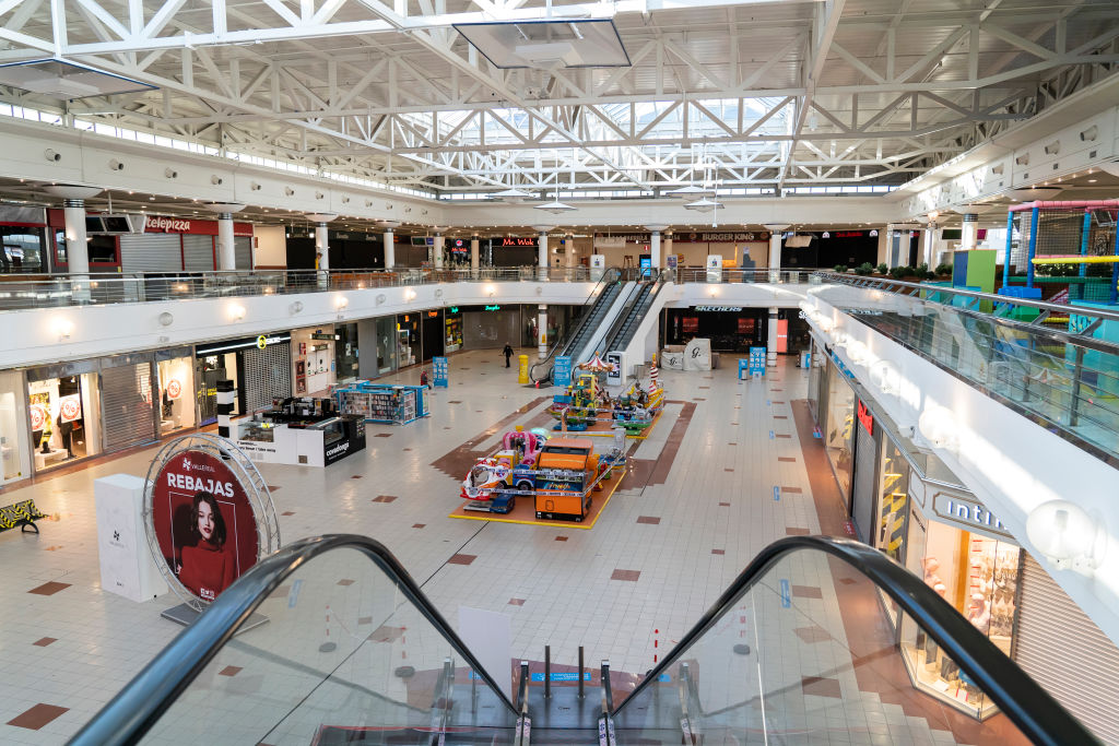 The Valle Real Shopping Center in Santander, Spain on January 16, 2021 with all stores closed due to the entry into force of the order to close large shopping areas on weekends to avoid the rise of infections by covid-19 (Joaquin Gomez Sastre—NurPhoto/Getty Images)