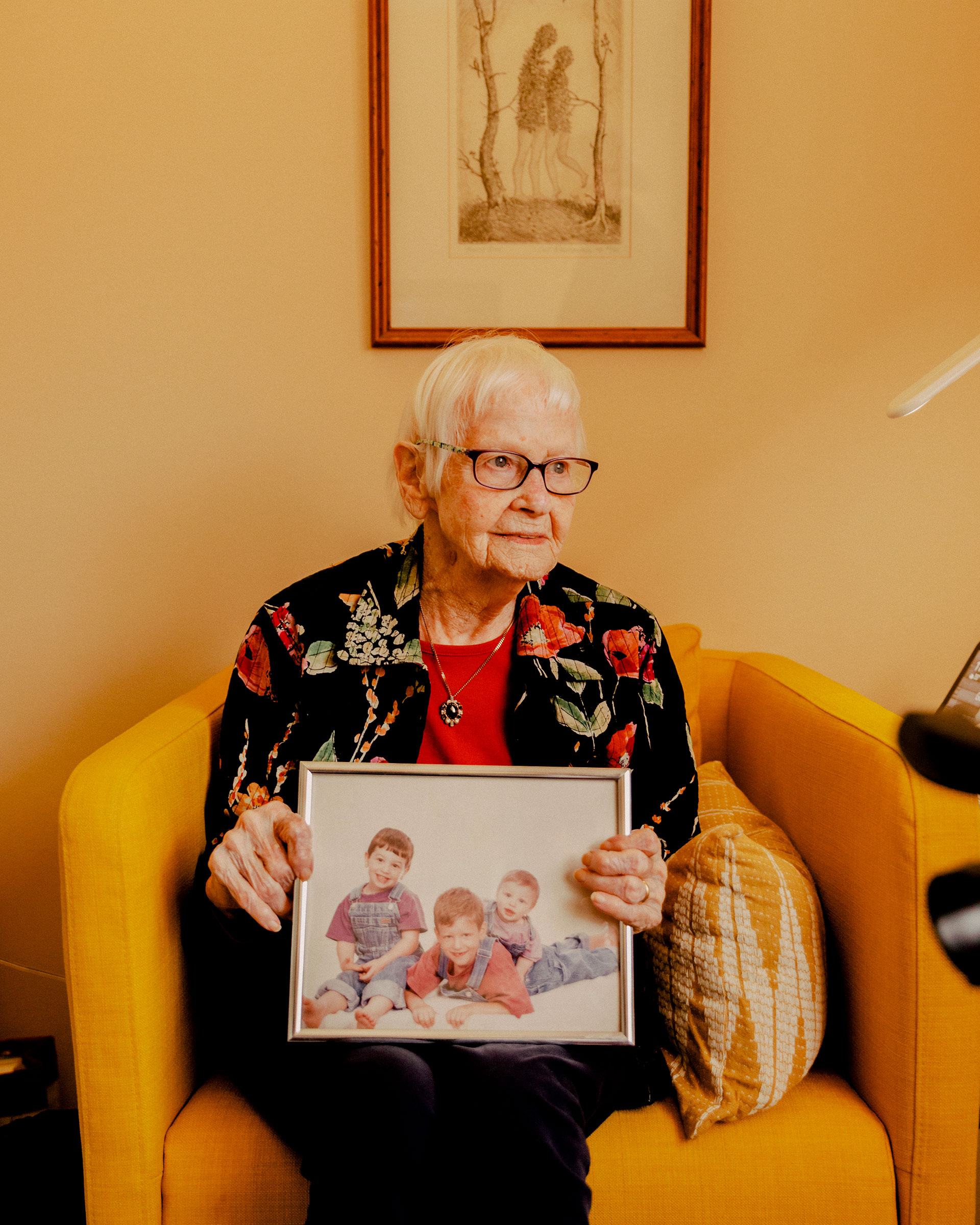 Trudy Ronnel, a resident of Westminster Place senior living community, holds a