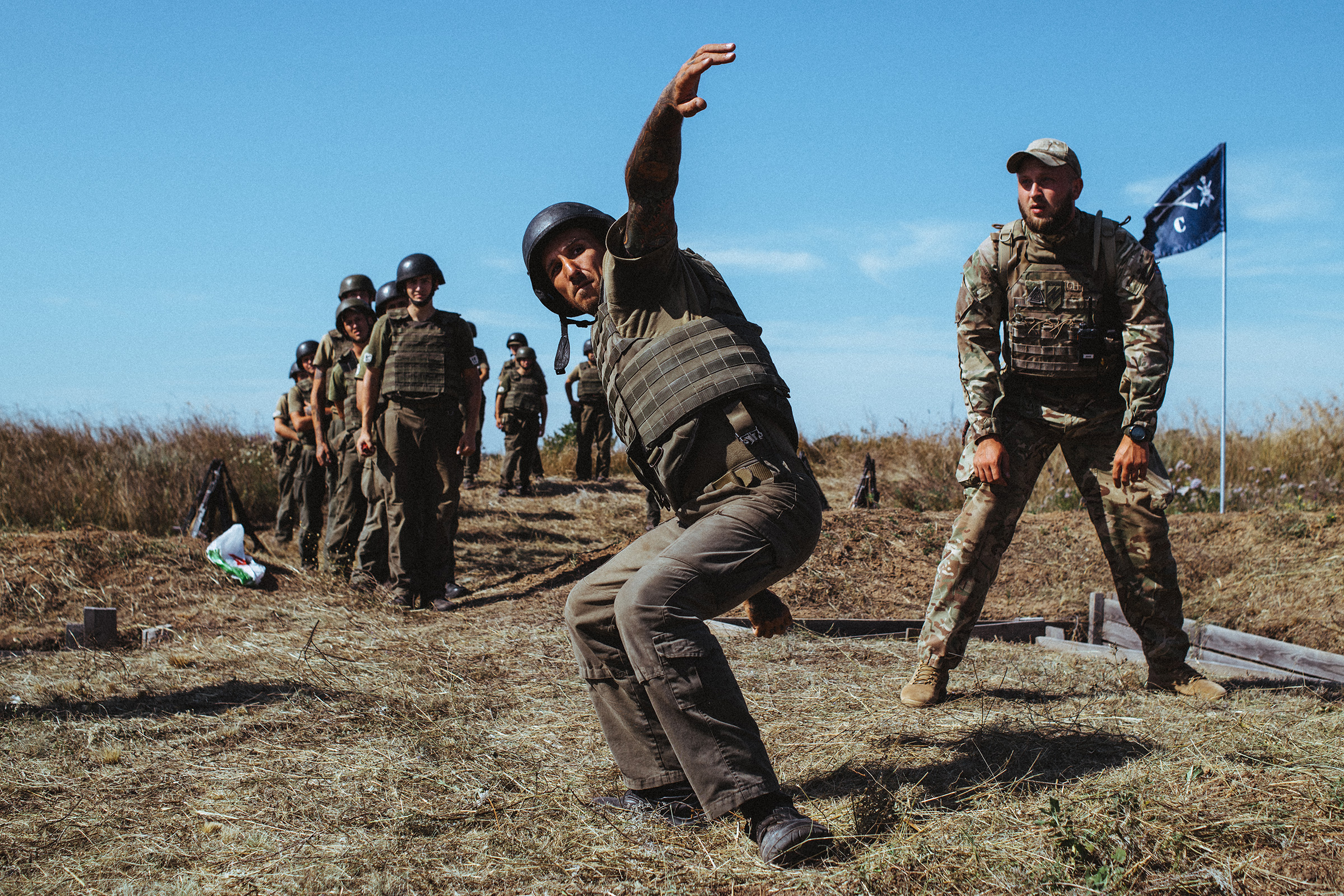 Recruits training in August 2019 with the military wing of Ukraine’s far-right Azov movement, which has inspired white supremacists from around the world. (Maxim Dondyuk for TIME)
