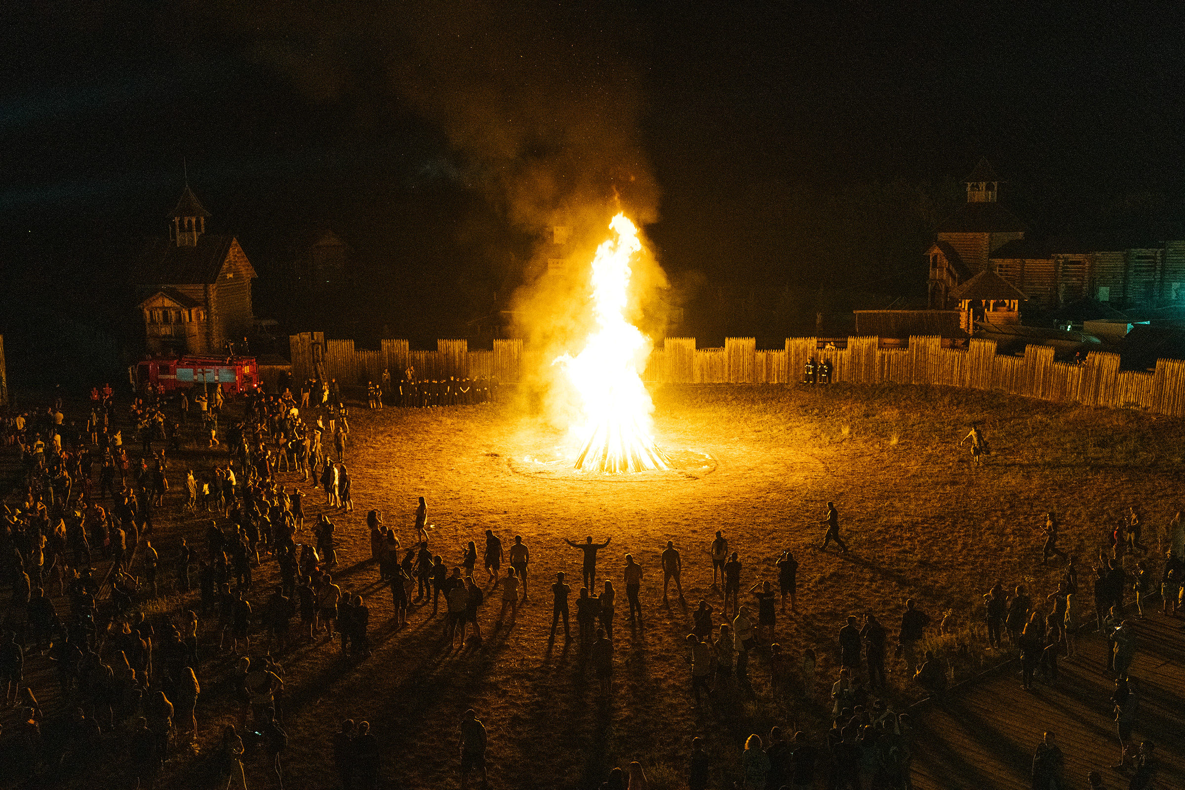 Azov members and supporters at the movement’s Young Flame festival outside Kyiv in August 2019. (Maxim Dondyuk for TIME)