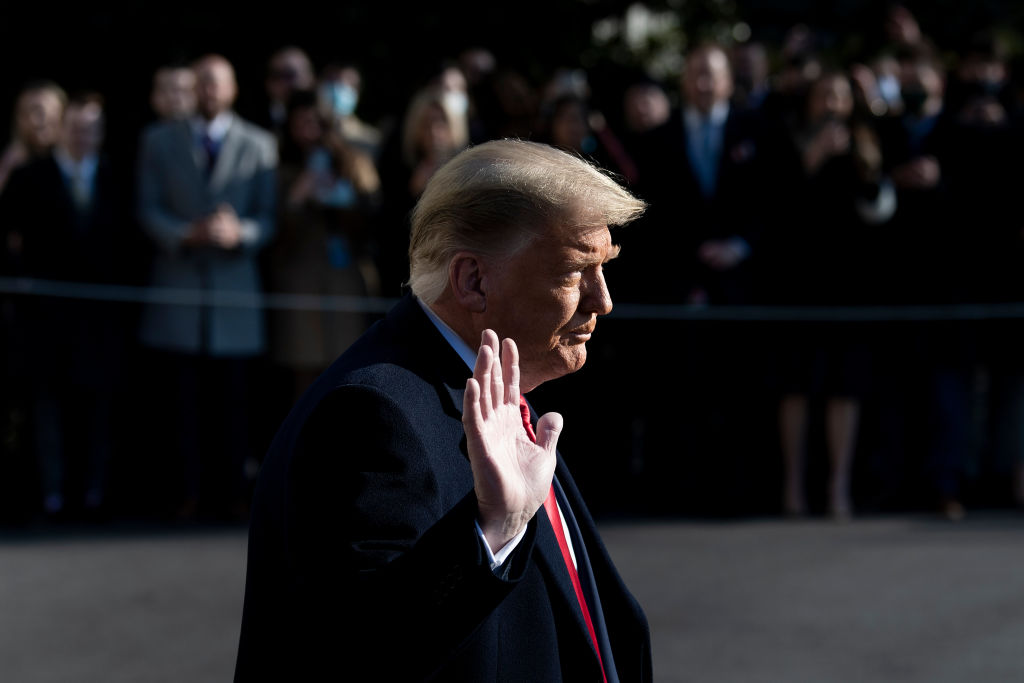 US President Donald Trump on the South Lawn of the White House on January 12, 2021 (BRENDAN SMIALOWSKI/AFP via Getty Images)