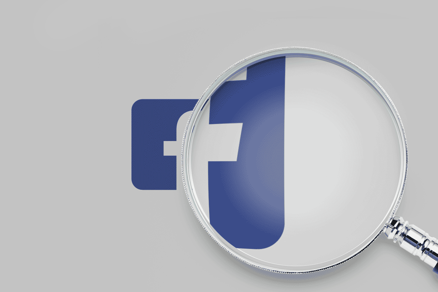 Stock Tech Illustration Facebook examination magnifying glass