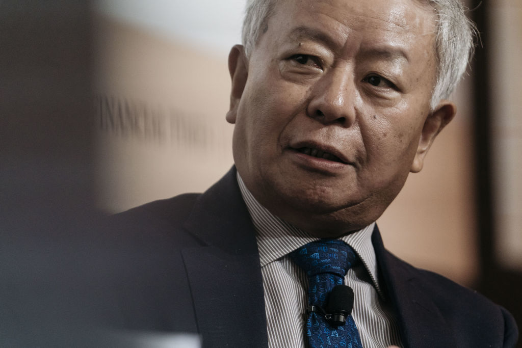 Jin Liqun, the president of the Asian Infrastructure Investment Bank (AIIB), pictured in November 2017, (Anthony Kwan–Bloomberg/Getty Images)