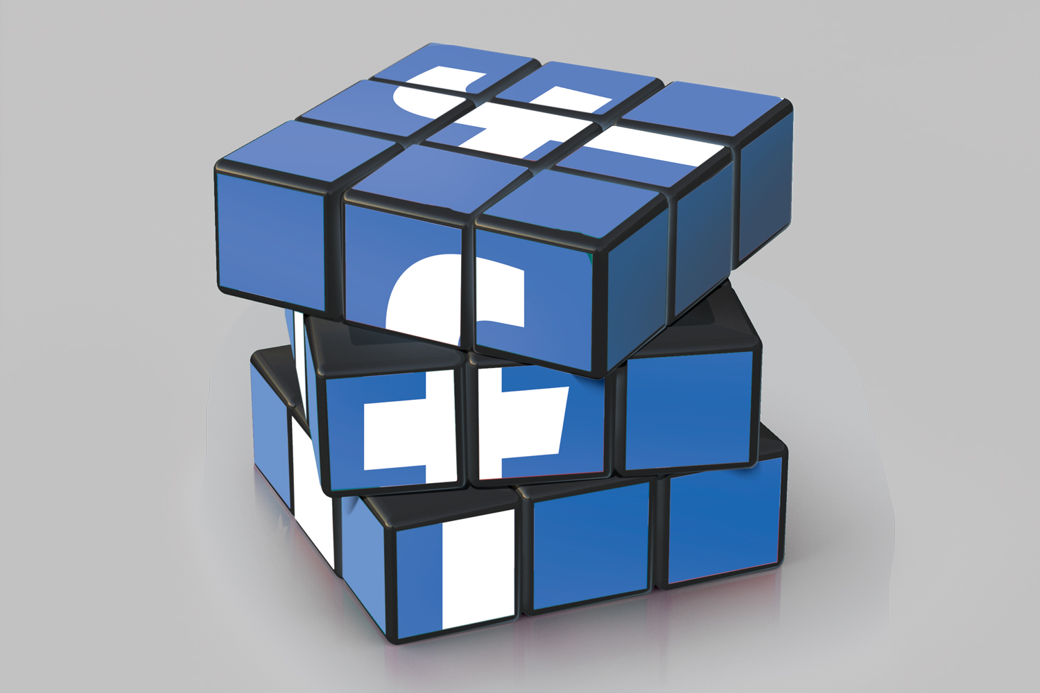 Stock Tech Illustration Breakup Antitrust Rubik's Cube Facebook