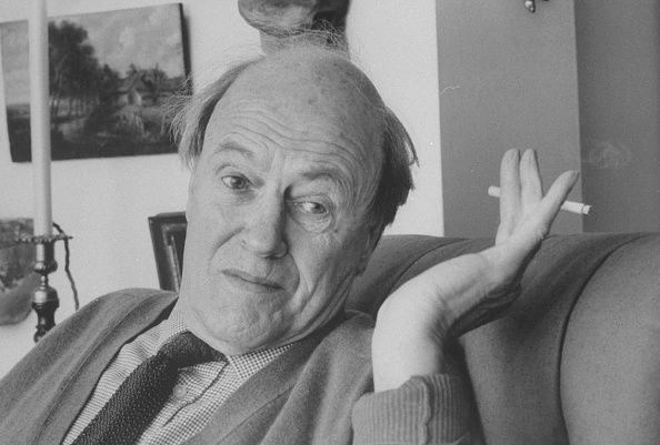 Closeup candid portrait of writer Roald Dahl waving a cigarette while talking at home.  (Photo by Ian Cook/The LIFE Images Collection via Getty Images/Getty Images)