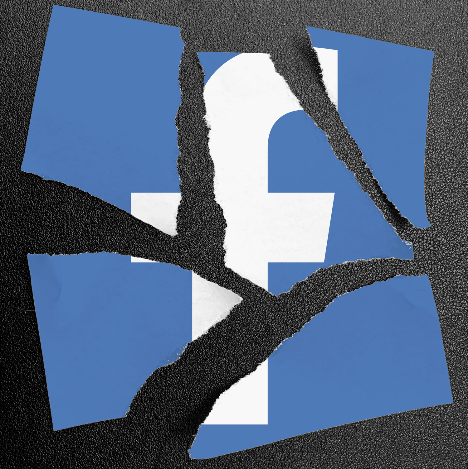 Stock Tech Illustration Monopoly breakup torn Facebook