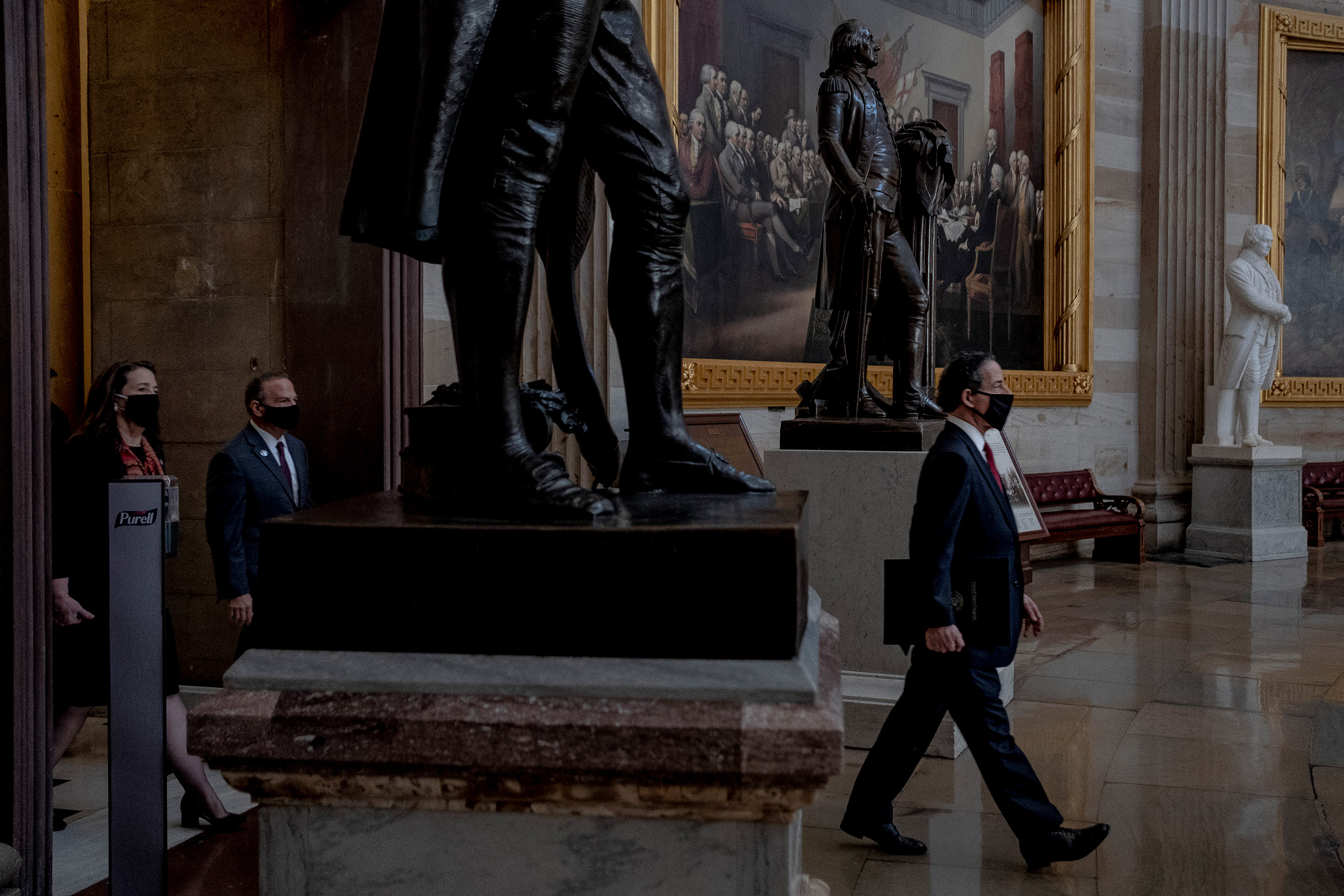 2/9/21, Washington, D.C. House managers walk to the Senate floor for the start of the impeachment trial at the Capitol in Washington, D.C. on Feb. 9, 2021. Gabriella Demczuk / TIME