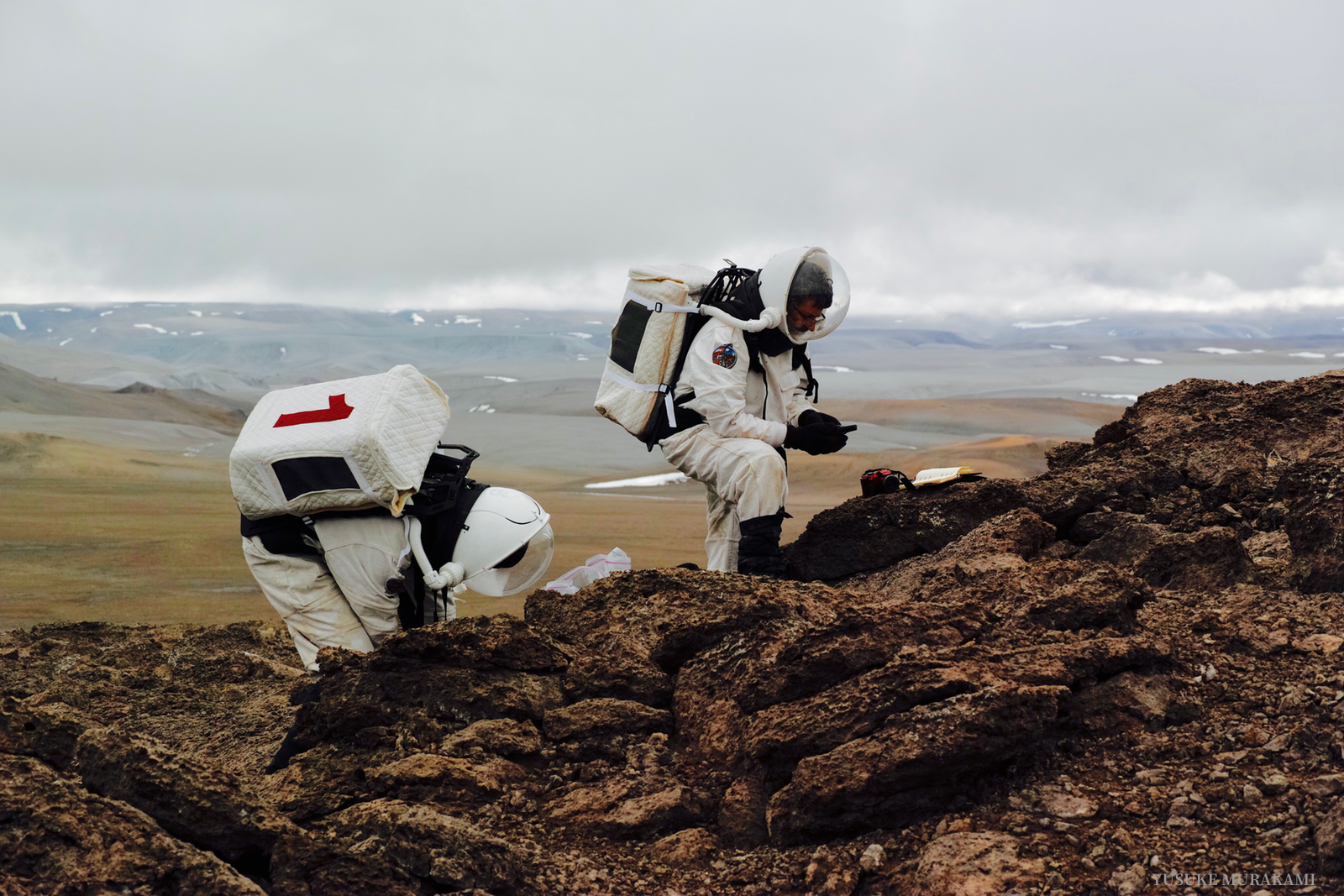 Mars simulation participants at Devon Island in the Canadian Arctic (Photo courtesy of the Mars Society)