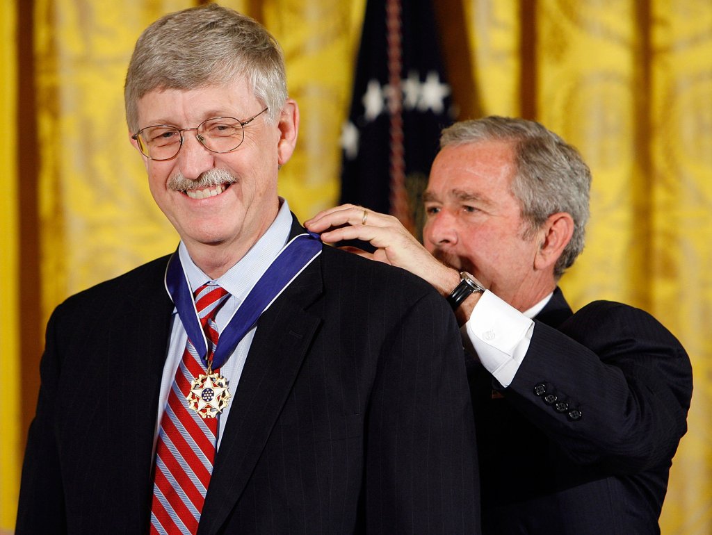 2007: George W. Bush awards Collins the presidential medal of freedom