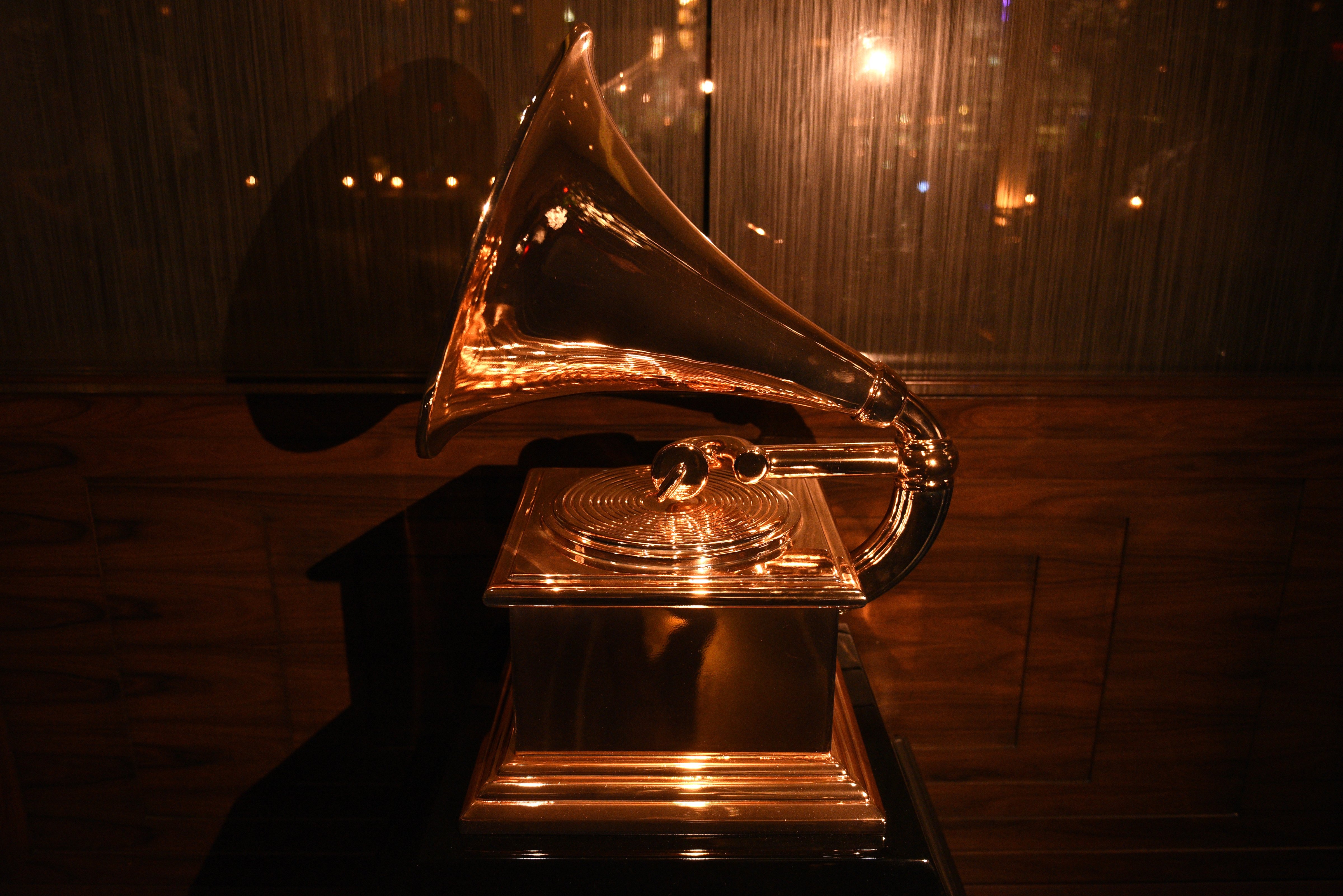 Grammy Award displayed at The Rainbow Room on January 25, 2018 in New York City (Getty Images for NARAS&mdash;2018 Getty Images)