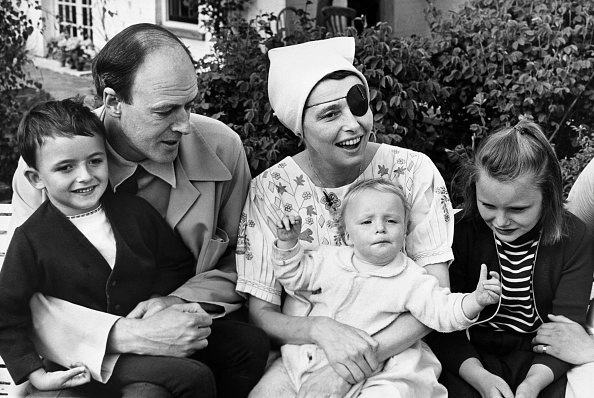 Actor Patricia Neal recovering at home after a stroke with her husband, author Roald Dahl, and their three children, (l-r) Theo, Ophelia and Tessa, in Great Missenden, England, in 1965.