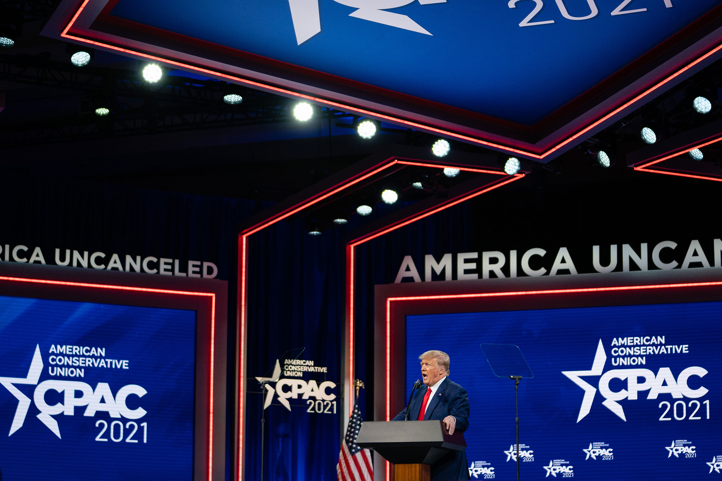 Former President Donald Trump speaks during the Conservative Political Action Conference in Orlando on Feb. 28, 2021.