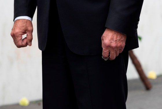 Biden clutches a rosary after laying a wreath on Sept.Â 11, 2020, at the FlightÂ 93 National Memorial, near Shanksville, Pa.