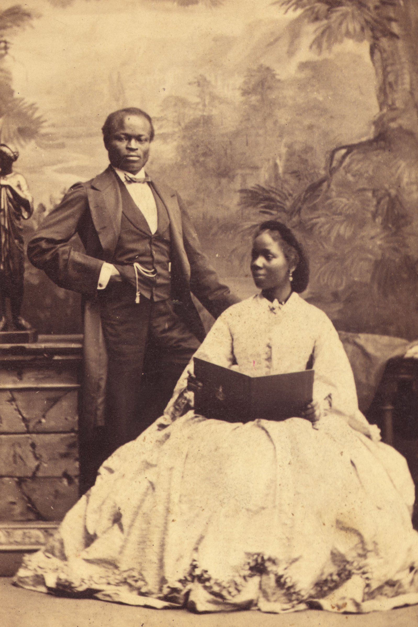 Sara Forbes Bonetta, god-daughter of Queen Victoria, with her husband James Davies on Sept. 15, 1862
