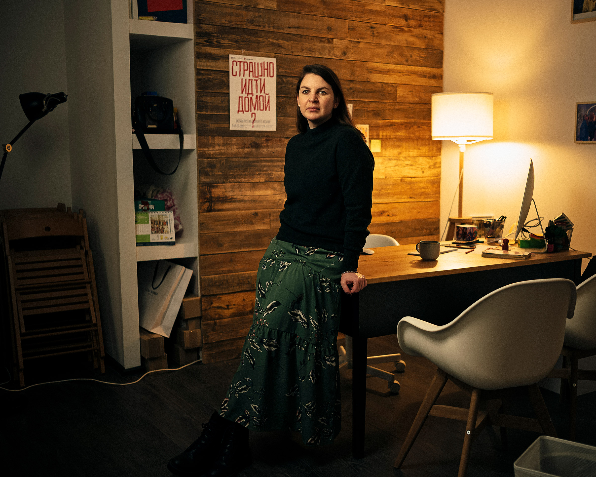 Anna Rivina, in the Moscow office of Nasiliu.net, a nonprofit that supports victims of domestic violence (Nanna Heitmann—Magnum Photos for TIME)