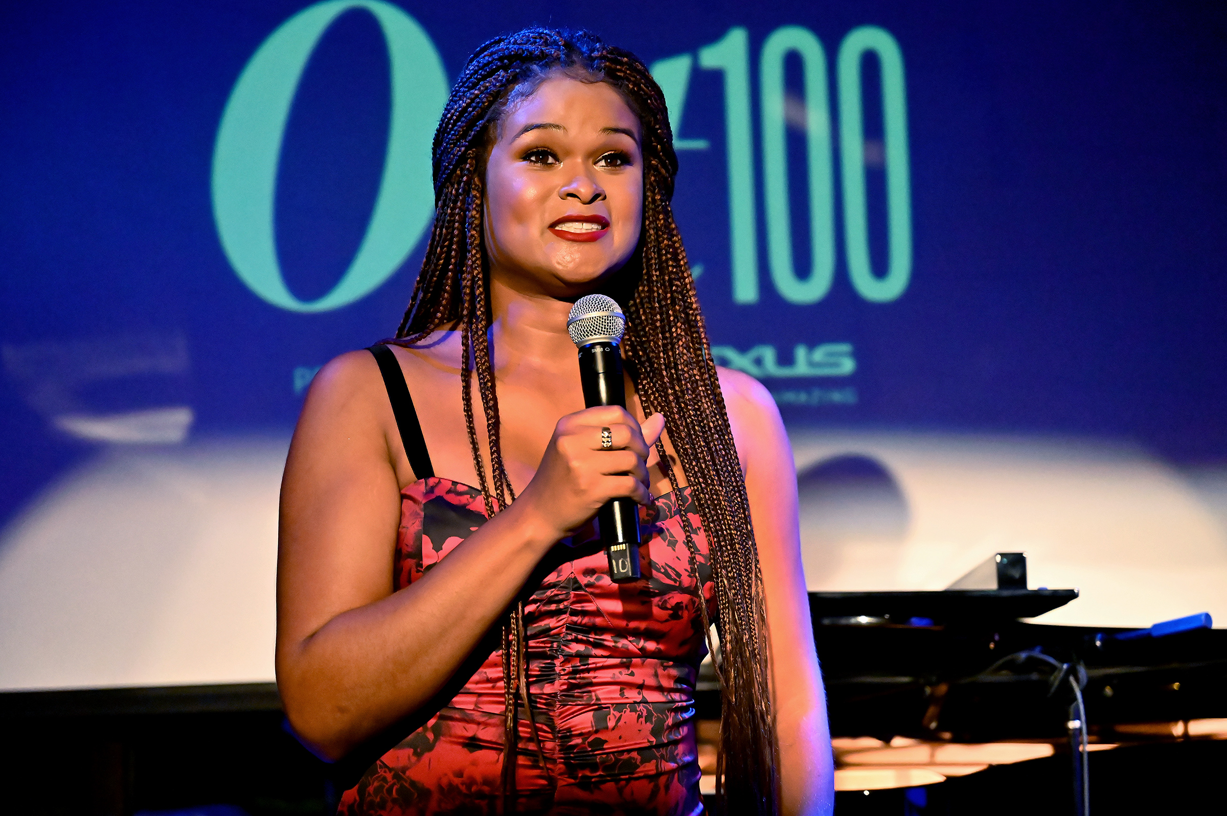 Raquel Willis speaks on stage during the Out Magazine's Out100 Event on November 21, 2019 in Long Island City, New York. (Astrid Stawiarz—Getty Images)