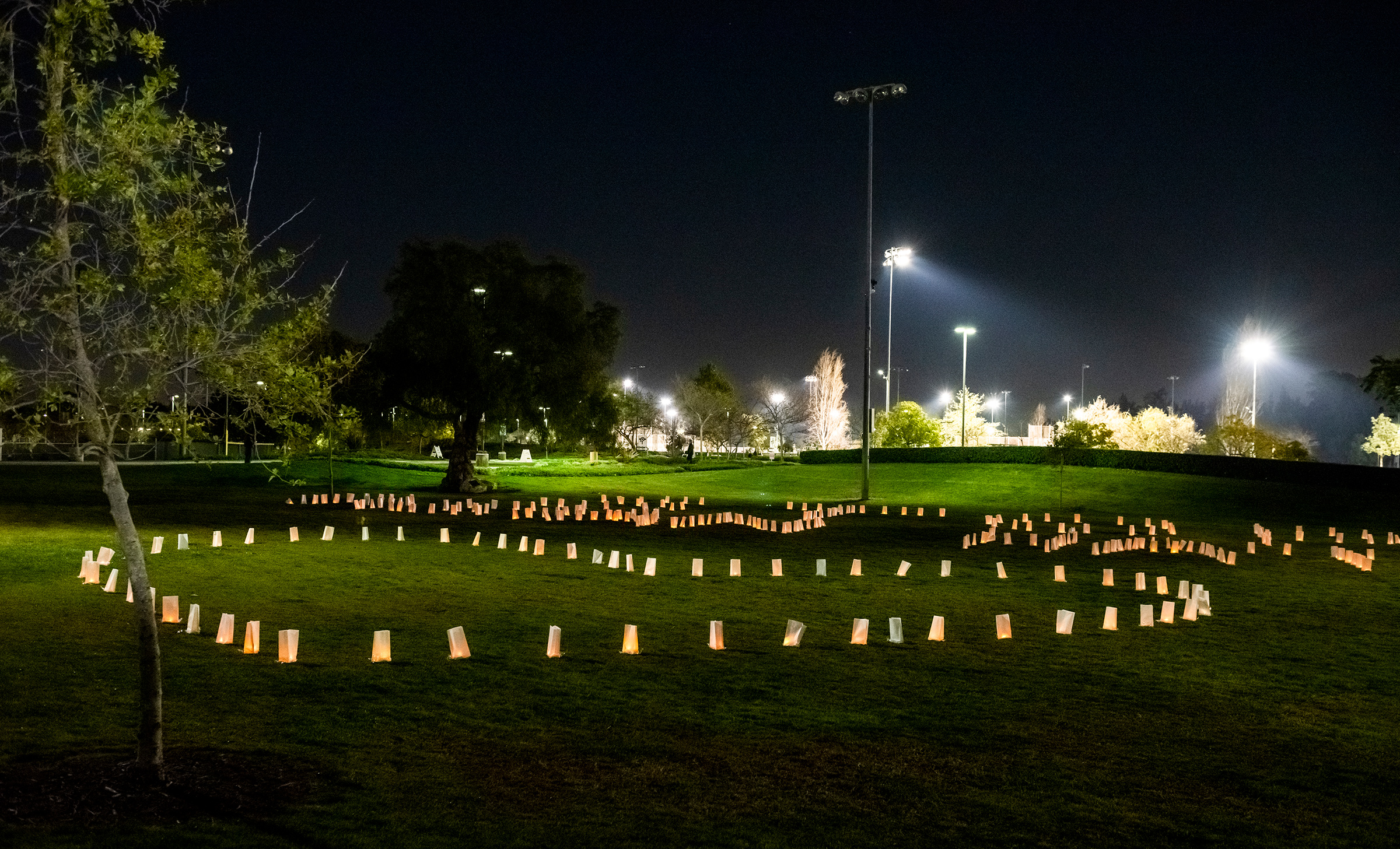 A March 4 candlelit memorial in Fountain Valley, Calif., pays tribute to victims of anti-Asian hate crimes amid the pandemic (Leonard Ortiz—MediaNews Group/Orange County Register/Getty Images)
