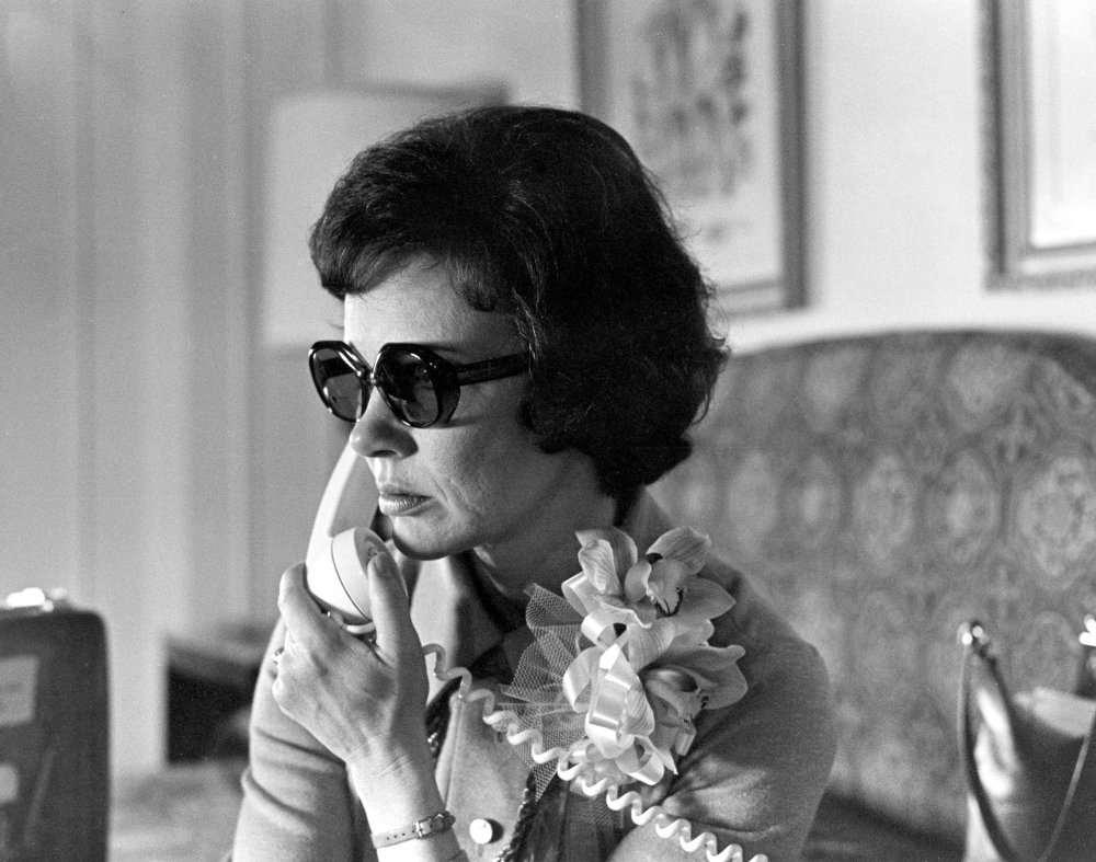 Rosalyn Carter campaigns over the telephone in Philadelphia in May, 1976.