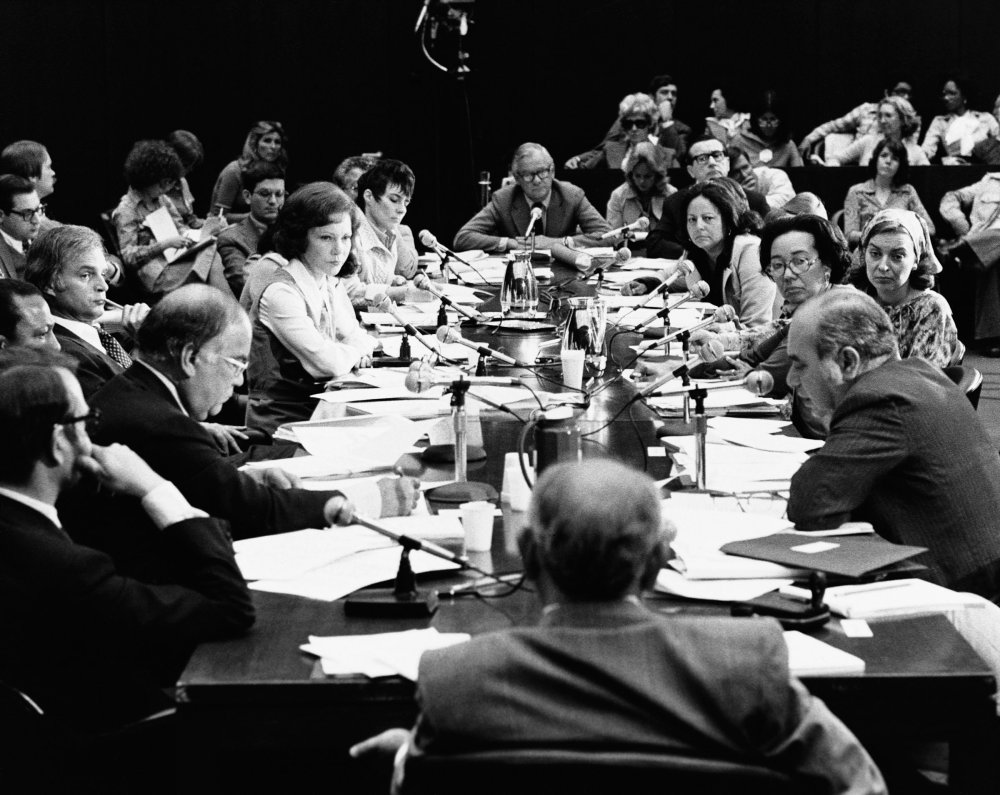 Rosalynn Carter meets with the President's Commission on Mental Health on April 20, 1977.