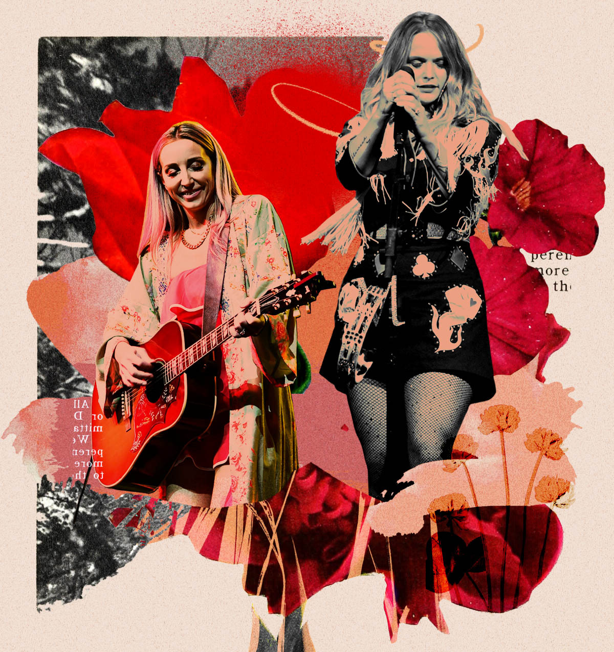 Ashley Monroe, left, and Miranda Lambert have released new albums (Illustration by Eleanor Shakespeare for TIME)