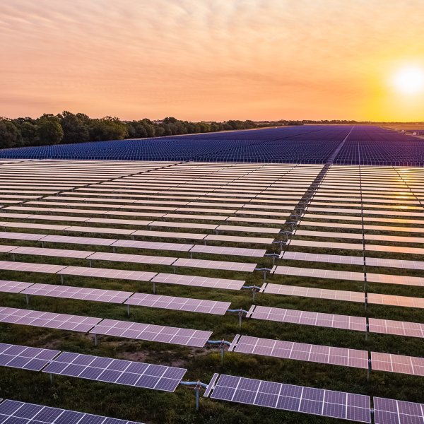 Construction of Lightsource bp's Impact Solar project in Lamar County, Texas, in 2020. When complete, the 260 megawatt solar farm is expected to generate approximately 450,000 megawatt hours of solar power annually.