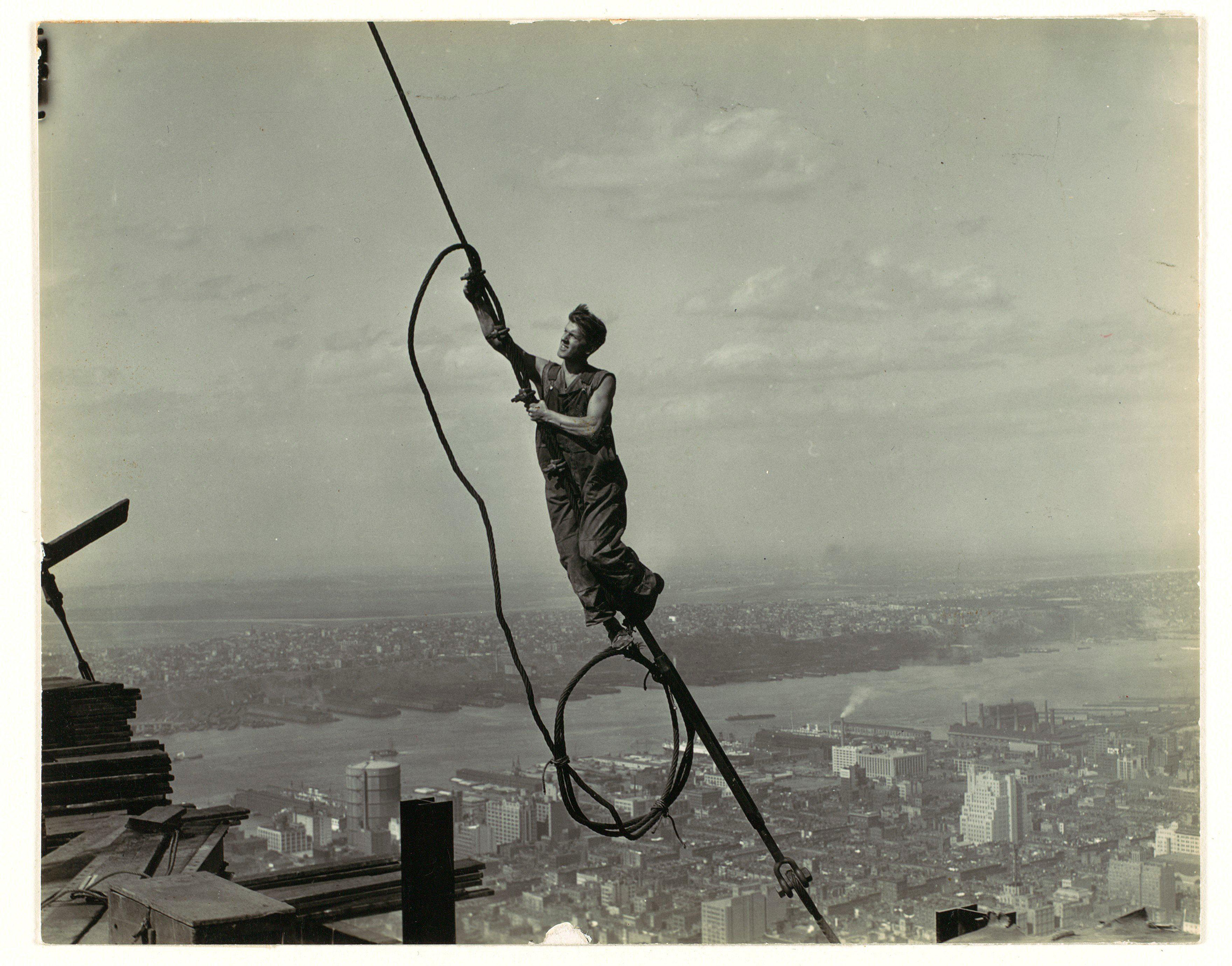 High up on the Empire State Building, 1930 (Lewis Hine—Alamy)