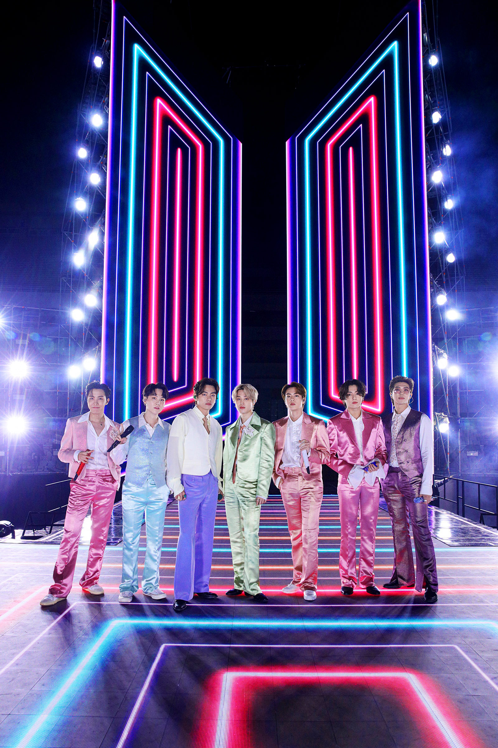 BTS perform onstage for the 2020 American Music Awards in South Korea on Nov. 22, 2020. (Getty Images)