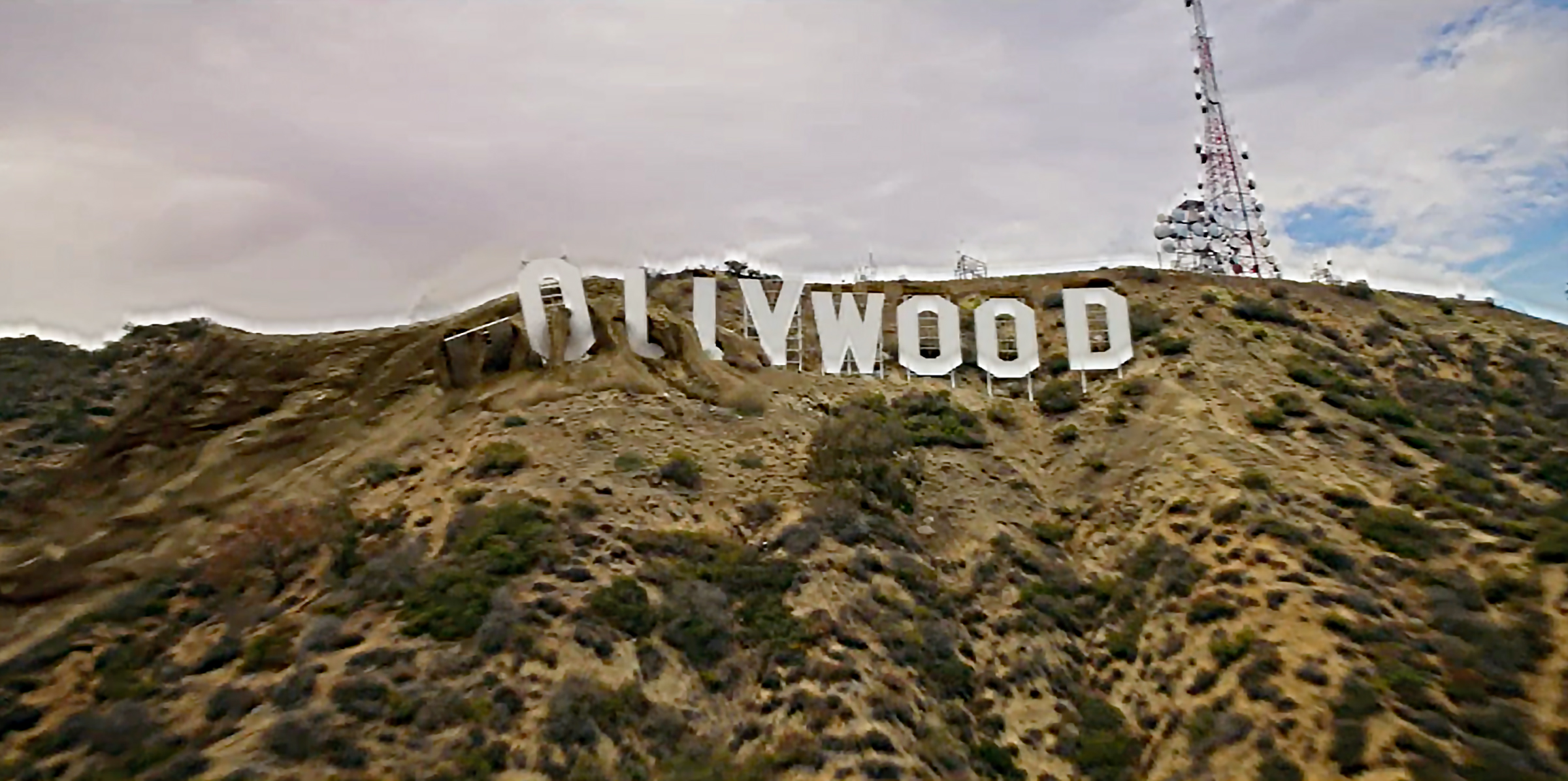 The iconic Hollywood sign crumbles in the Jan. 18, 2021, season premiere episode of 9-1-1. (FOX)