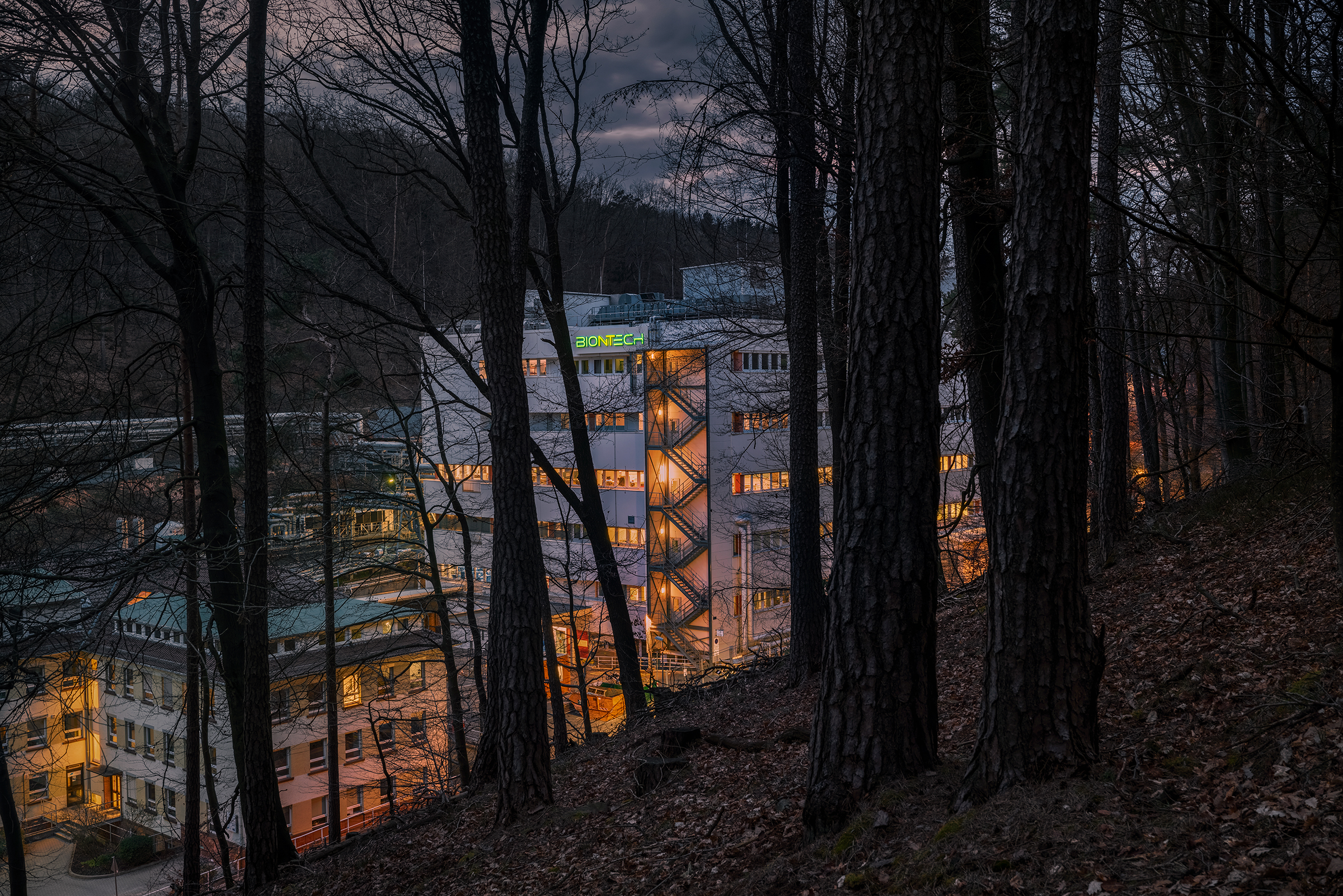 Operations at the Marburg production site never stop, not even at night. (Luca Locatelli for TIME)