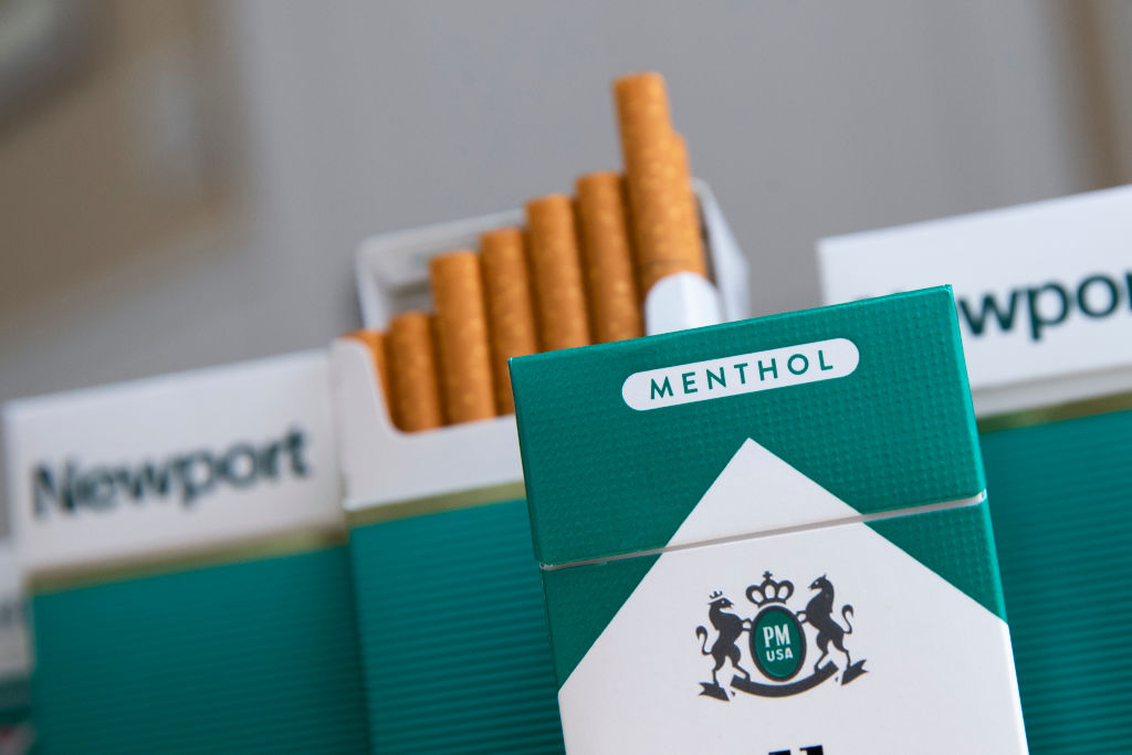 Packs of menthol cigarettes sits on a table on Nov. 15, 2018 in New York City. (Drew Angerer/Getty Images)