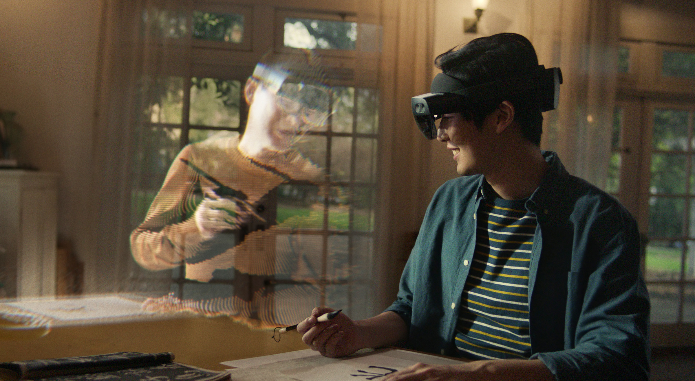 A still from Microsoft Mesh, a new mixed-reality platform powered by Azure that allows people in different physical locations to join collaborative and shared holographic experiences on many kinds of devices. (Courtesy Microsoft)