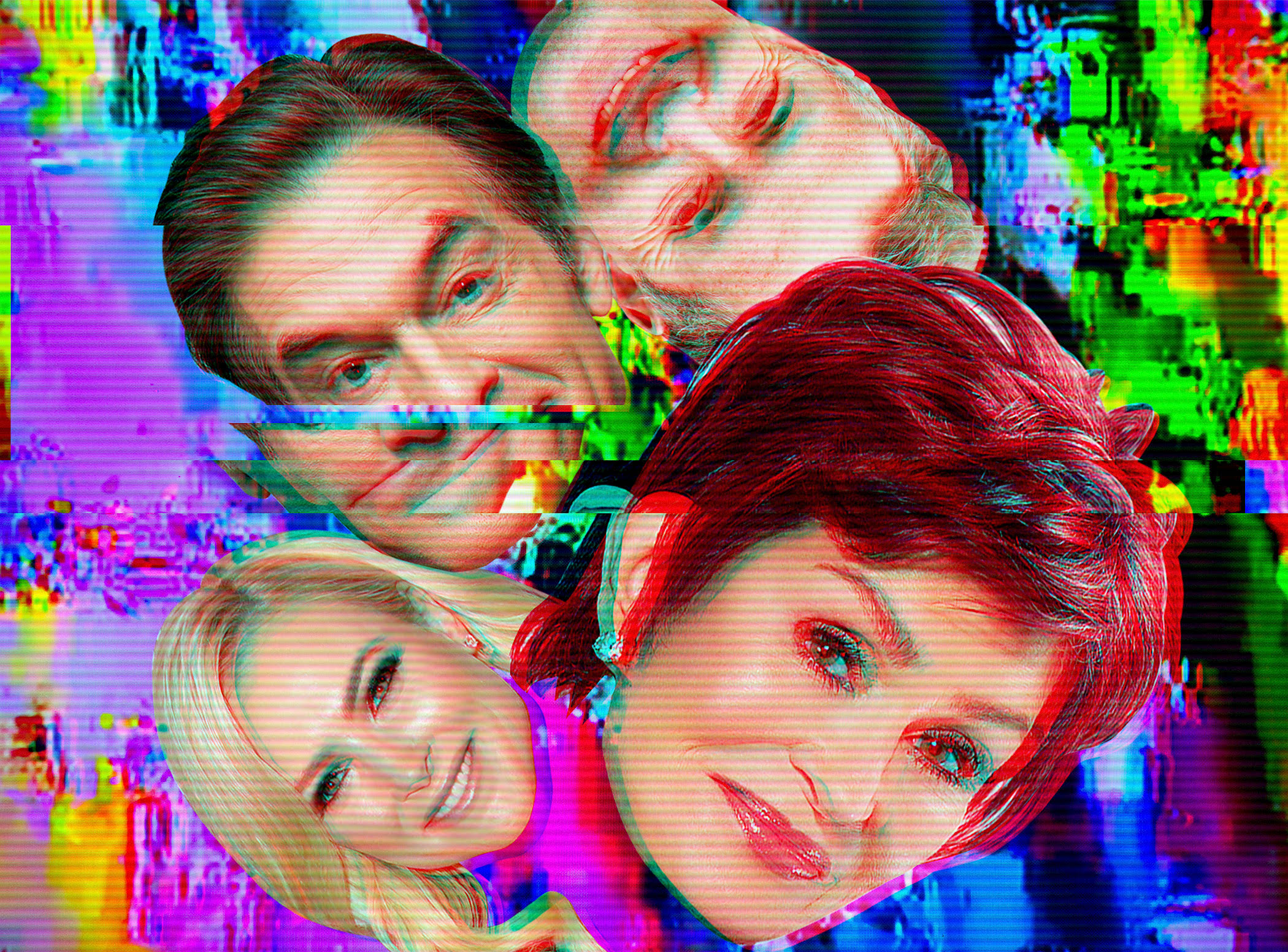 Clockwise from left: Dr. Oz, Piers Morgan, Sharon Osbourne and Meghan McCain (Illustration by Alvaro Dominguez for TIME; Source Photos: Getty Images (5))